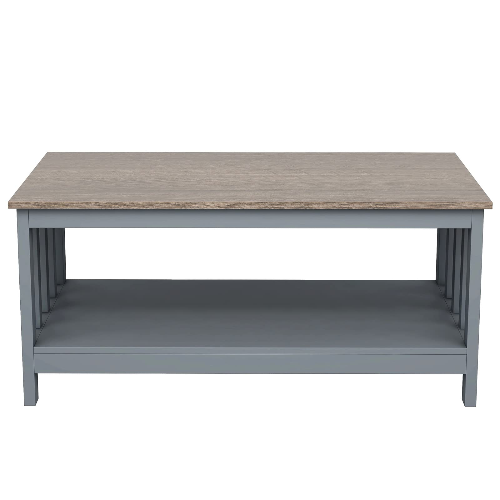 ChooChoo Grey Coffee Table with Shelf - 40 Inch Modern Living Room Furniture for Small Spaces, Home Decor & Storage Solutions | Perfect for Apartments, Studios & Cozy Living Areas