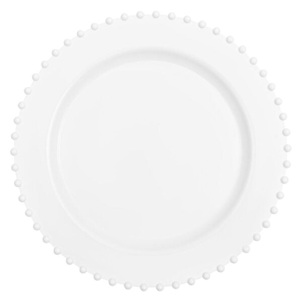32-Piece White Round Plastic Dinnerware Set - Beaded Rim Disposable Plates, Bowls, Cups & Cutlery for 16 Guests - Perfect for Parties, Picnics, BBQs & Outdoor Events