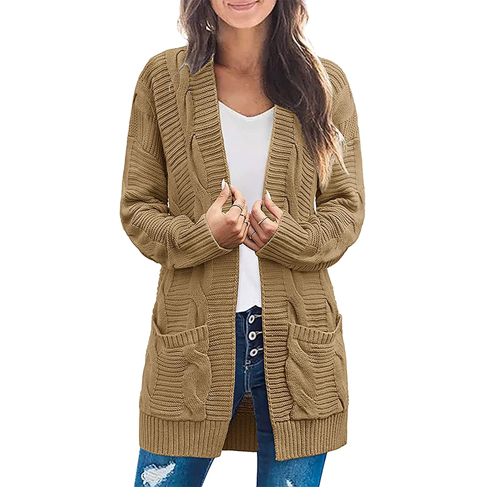 LIHUAK 2022 New Women's Casual Waffle Knit Sweater - Warm Loose Long Sleeve Winter Hoodie for Streetwear | Cozy Fall & Winter Outfit, Layering Essential, Perfect for Daily Wear and Outdoor Activities