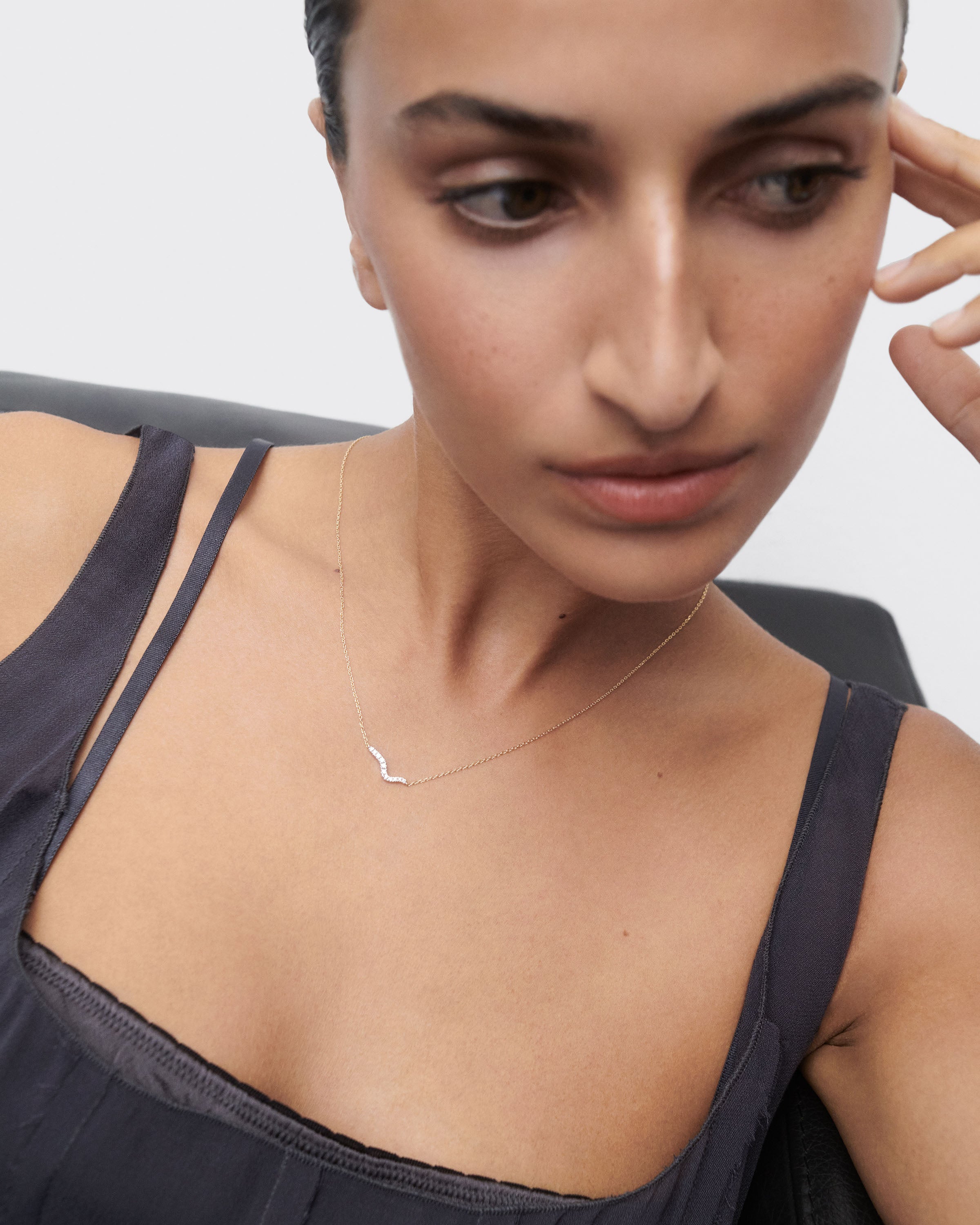 Elegant Diamond & Gold Flow Necklace for Women - Perfect for Weddings, Parties & Special Occasions