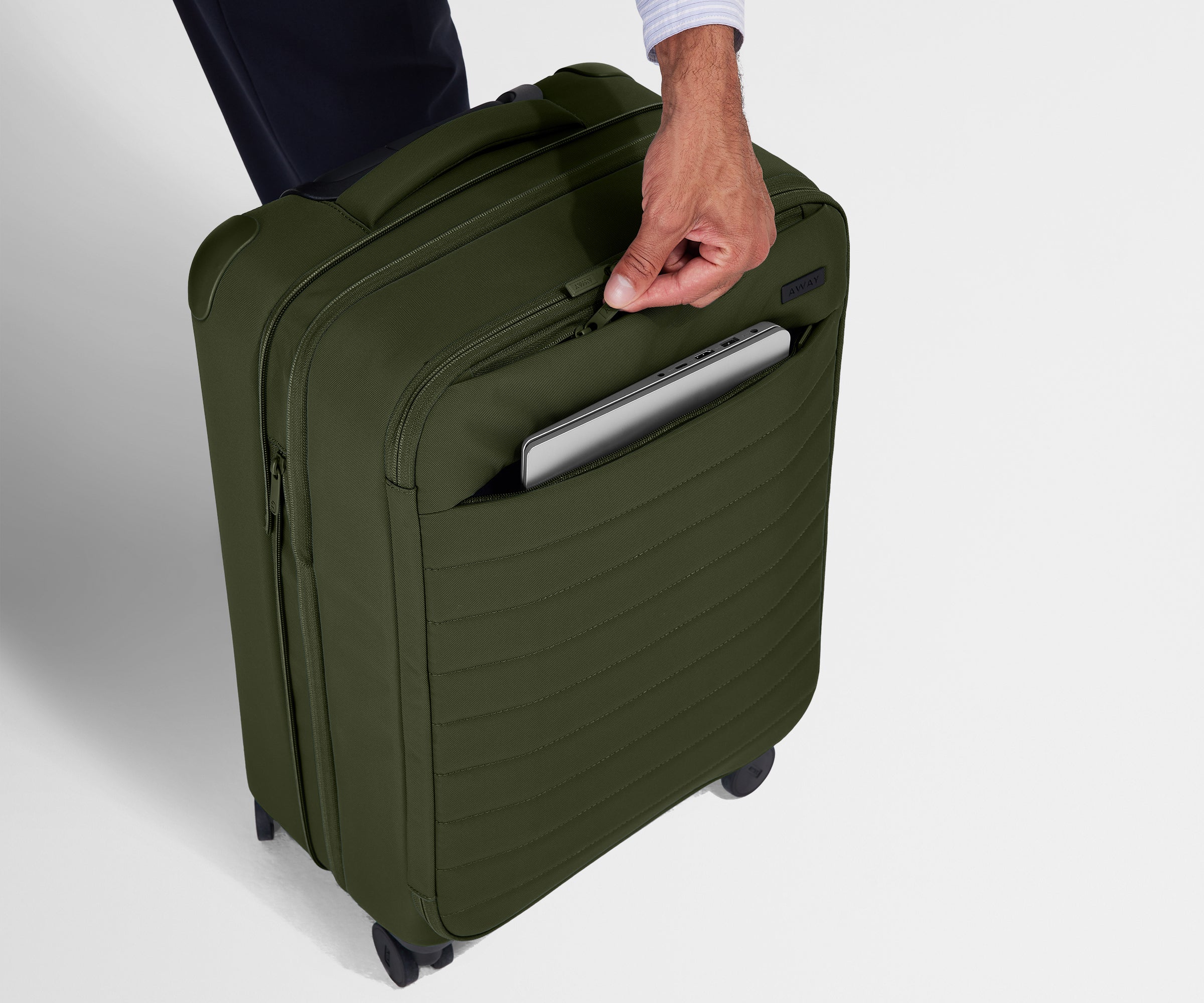 Olive Green Softside Bigger Carry On Luggage - Perfect for Air Travel, Weekend Getaways & Business Trips