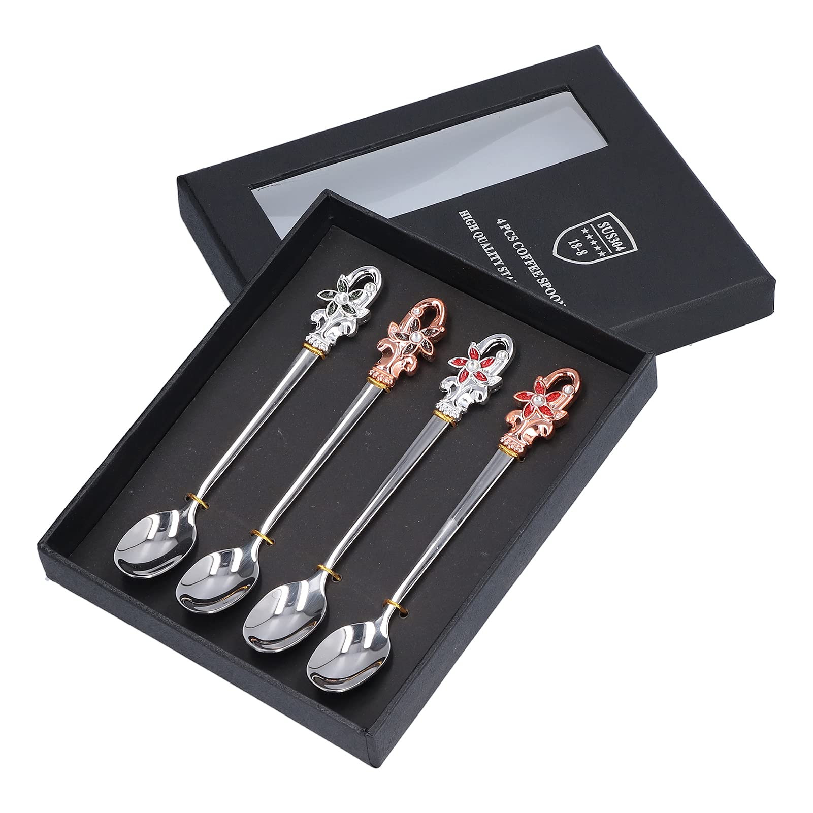 Stainless Steel Tea Spoon Set - Elegant Mini Spoons for Coffee, Desserts, and Tea - Perfect for Home, Office, or Gifting (6-Piece Set with Gift Box) - Ideal for Afternoon Tea, Coffee Breaks, and Hosting Guests