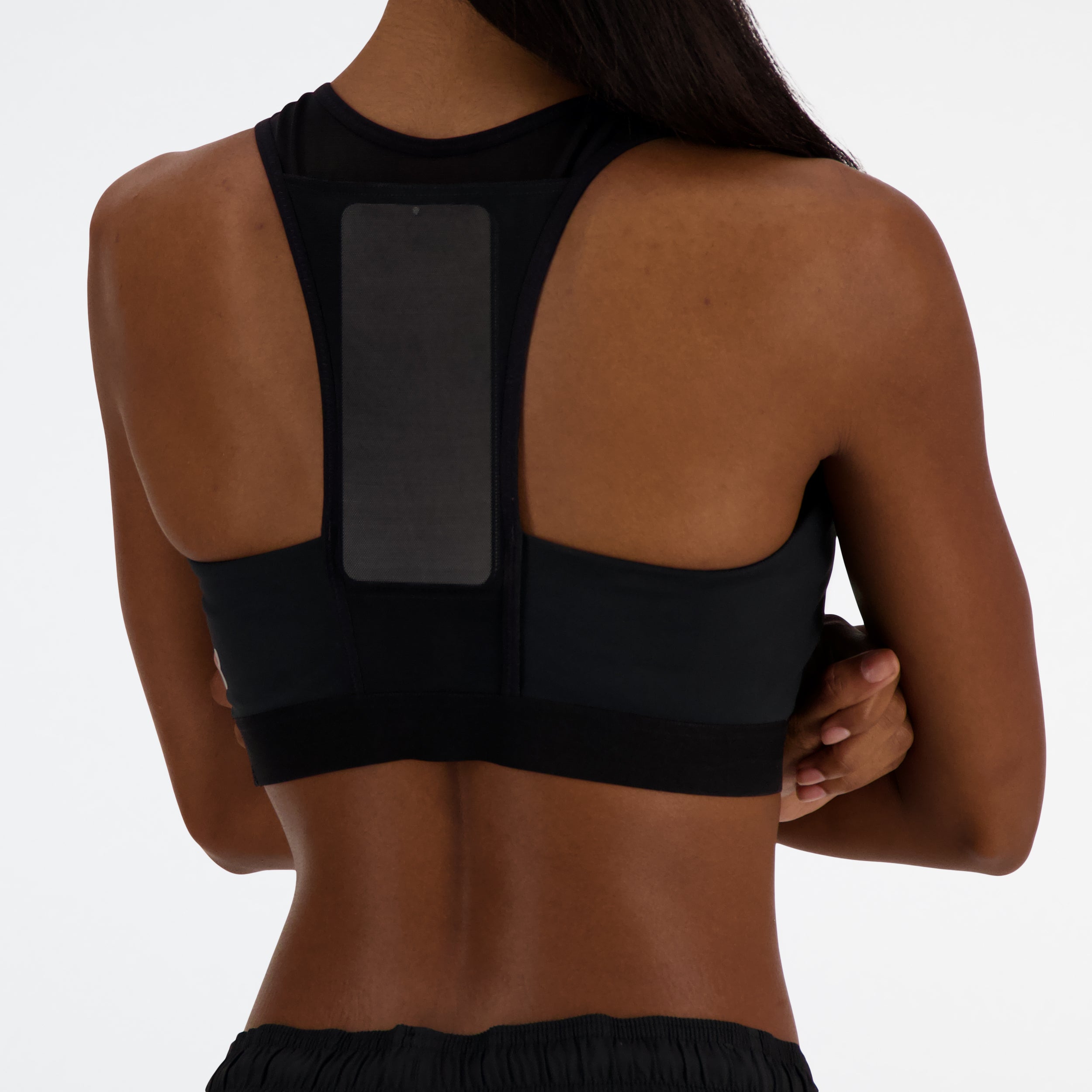 NB Sleek Medium Support Pocket Sports Bra (Black) - Perfect for Running, Yoga & Gym Workouts