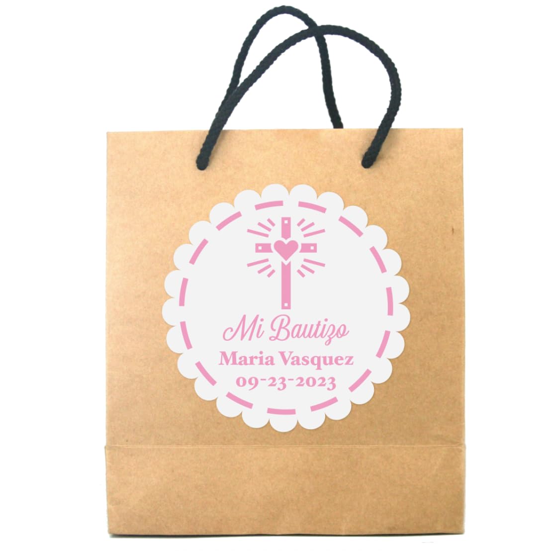Baptism Stickers - 40 Round Favors for Bautizo Decor & Gifts