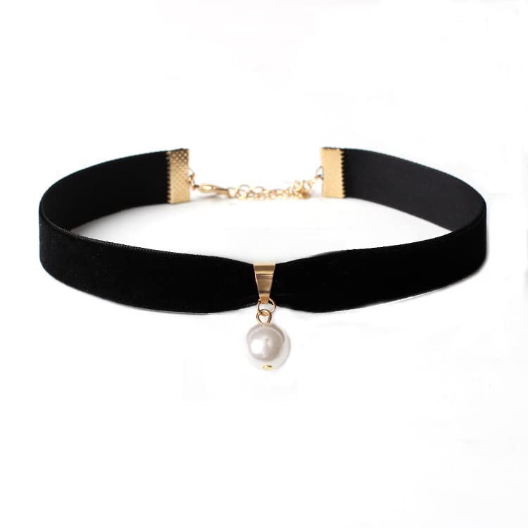 YAEOP Women's Imitation Pearl Velvet Choker Necklace - Elegant Fashion Jewelry Accessory for Parties, Weddings & Gifts