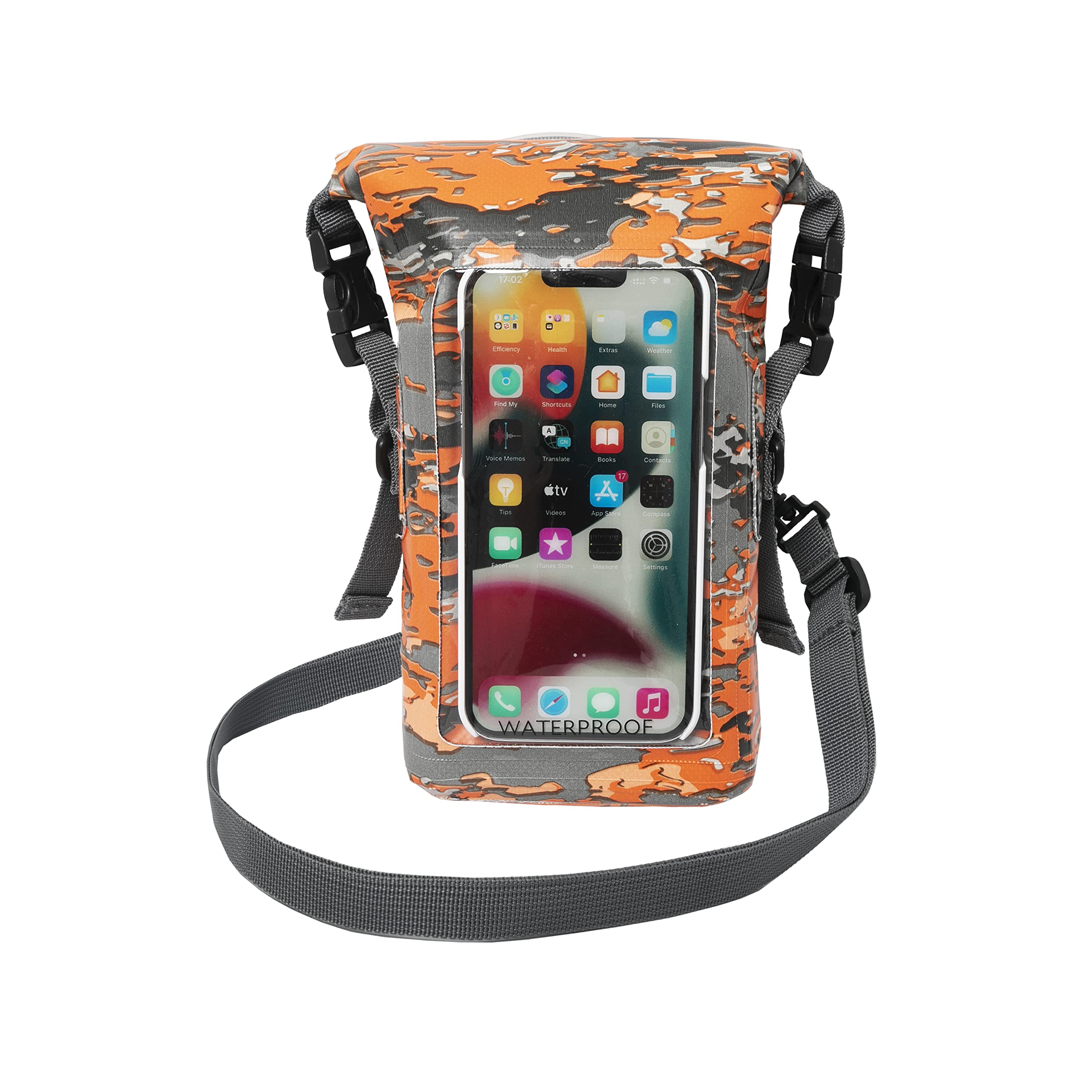 Waterproof Phone Dry Bag - GeckoBrands Ember Geckoflage Pouch for Samsung Galaxy, iPhone, Google Pixel (Ideal for Beach, Pool, Kayaking & Outdoor Adventures)