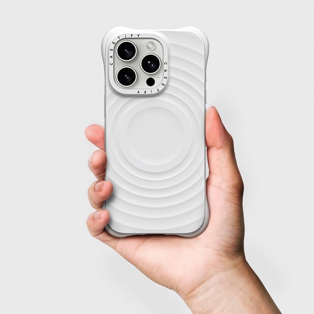 CASETiFY Ripple Silicone Case for iPhone 16 Pro Max - 6.6ft Military Grade Drop Protection, MagSafe Compatible (White) | Perfect for Outdoor Activities, Travel & Daily Protection