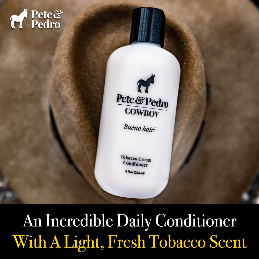 Pete & Pedro CLEAN Shampoo & Cowboy Tobacco Conditioner Set - 8.5 oz Tea Tree & Peppermint Shampoo for Deep Cleansing + Moisturizing Tobacco Scent Conditioner for Healthy Hair | Men's Hair Care Duo for Daily Use & Salon Results at Home