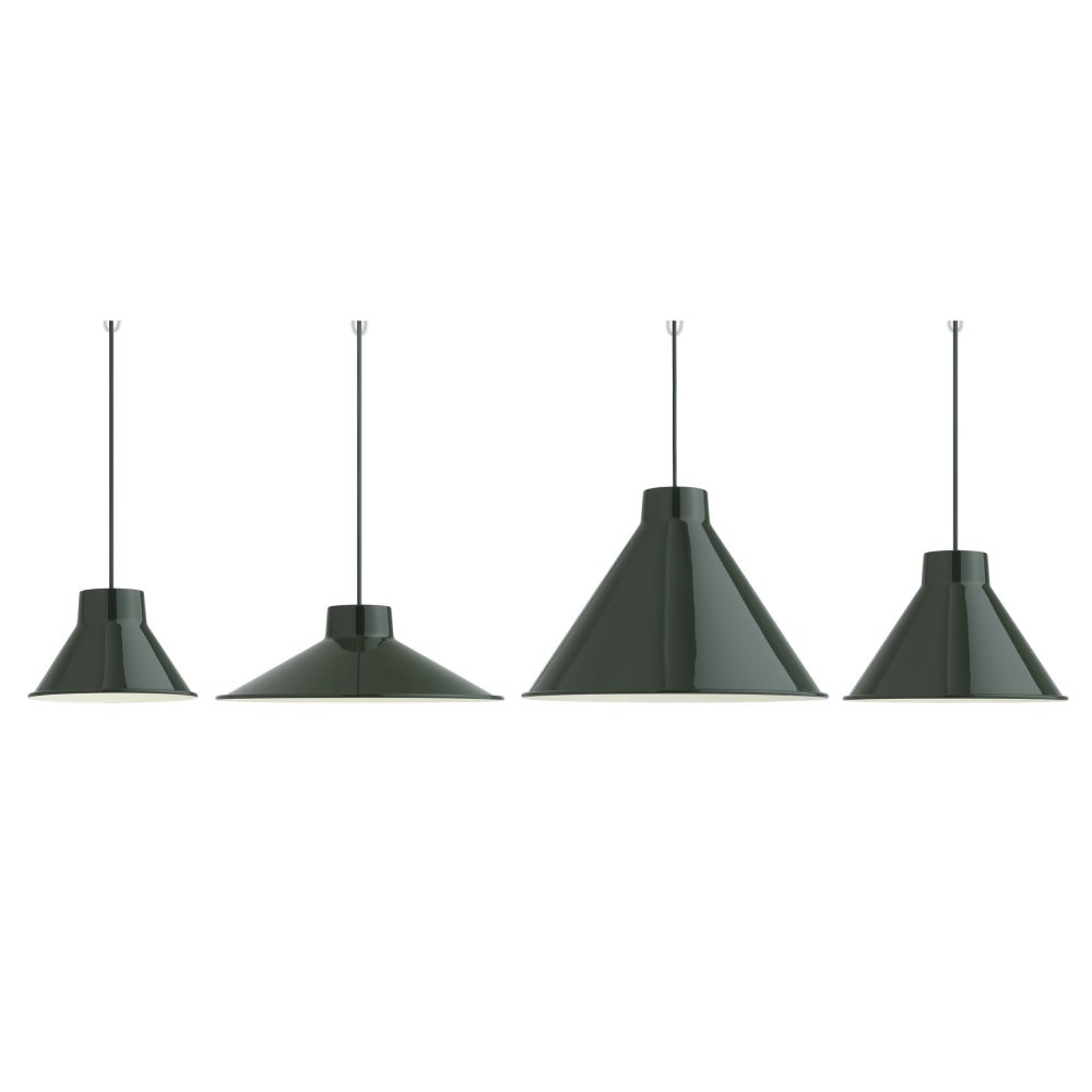 MUUTO Top Pendant Lamp - Dark Green Modern Lighting Fixture with 4 Size Options | Perfect for Dining Room, Kitchen Island & Living Room Ceiling Decor