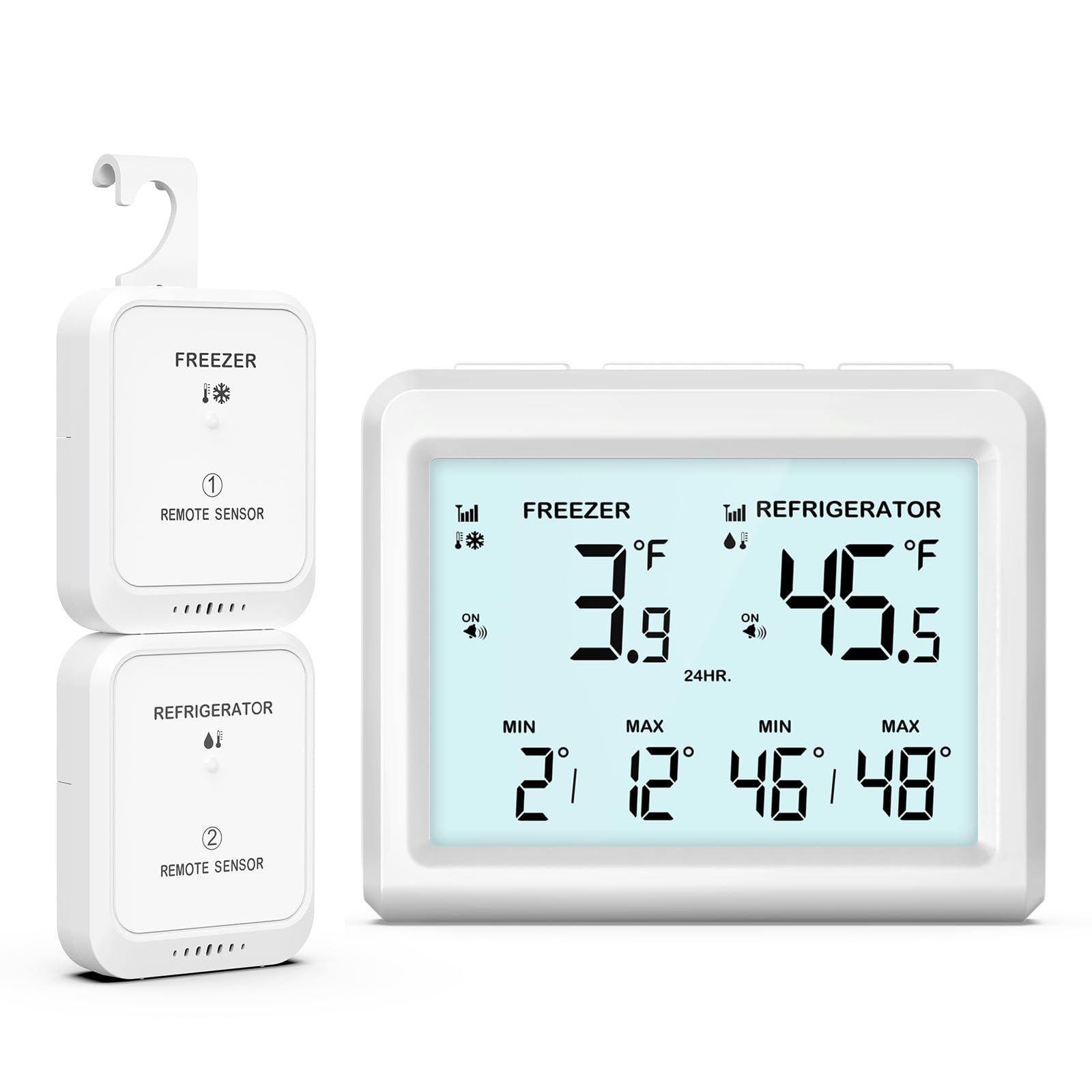 Digital Refrigerator Thermometer with Alarm - 3.7