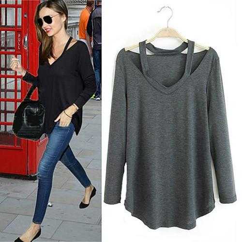Cut Out Lounge Top - Easy Wear Long Sleeve Shirt in 6 Colors | Comfortable Casual Wear for Women, Perfect for Home, Yoga & Outings