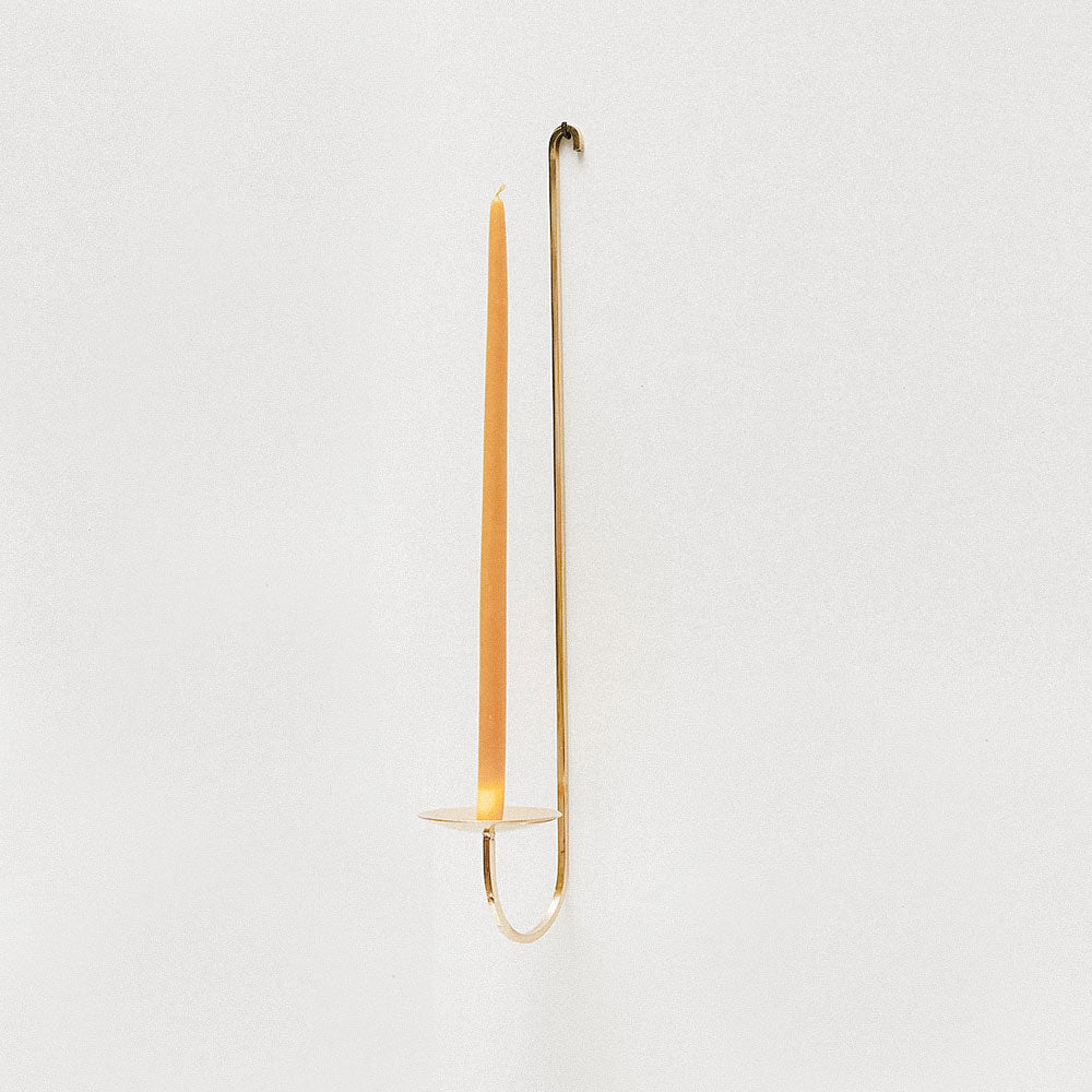 Hand Forged Brass Candle Holder - Single Arm Vintage Style for Home Decor, Wedding Centerpiece & Romantic Dinner Ambiance