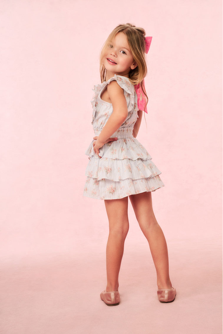 Girls Decker Blue Floral Dress - Summer Casual Flowy Dress for Kids, Toddler & Baby Girls | Perfect for Parties, Playdates & Family Outings
