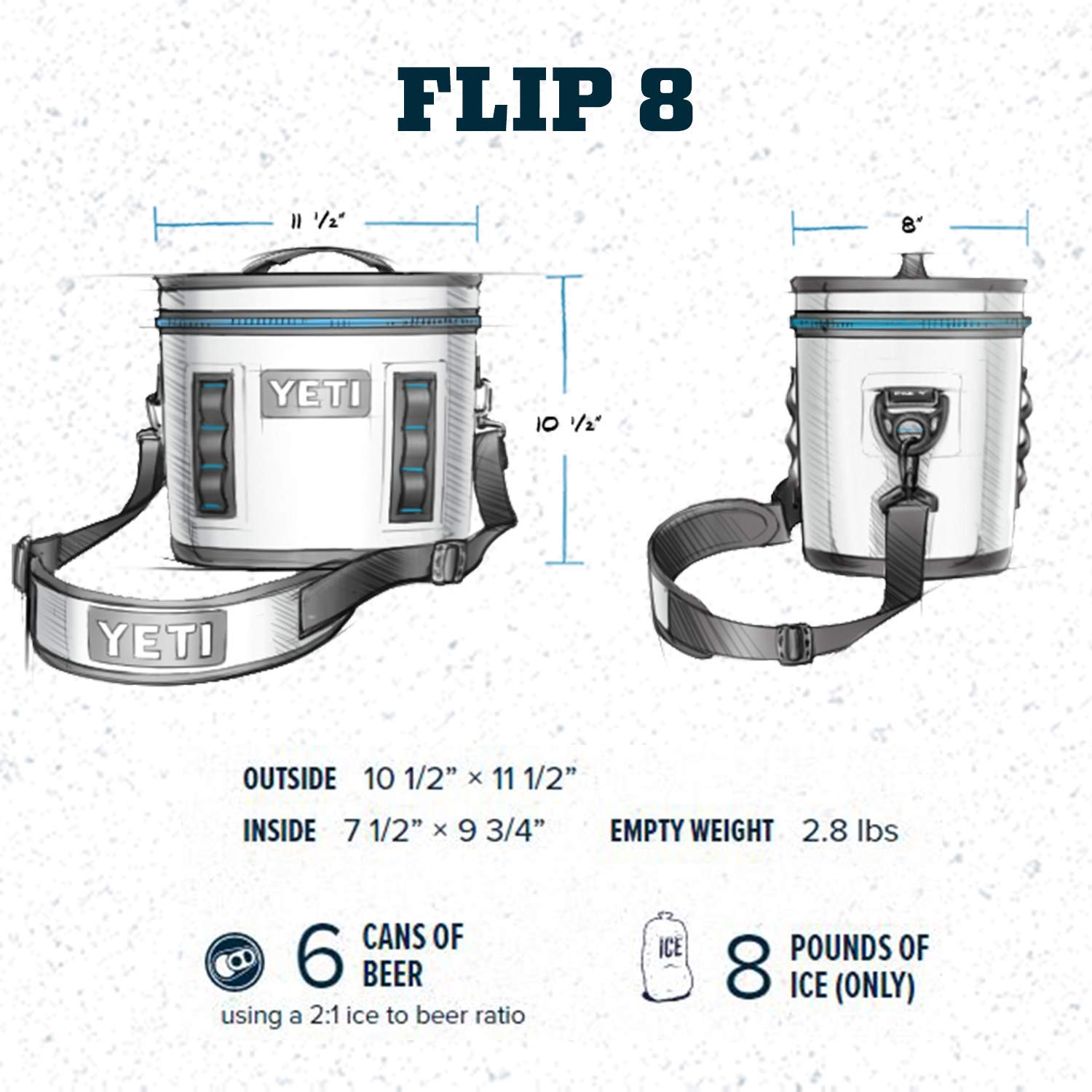 YETI Hopper Flip 8 Portable Soft Cooler - Insulated Backpack Cooler for Camping, Beach & Outdoor Adventures - Leakproof & Durable for Picnics, Fishing & Tailgating