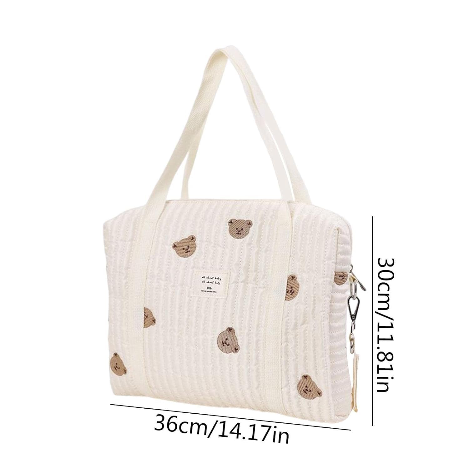 Multifunctional Large Diaper Bag Tote for Moms - Spacious Travel Baby Organizer with Pockets for Bottles, Clothes, Diapers & Toys | Perfect for Nursery, Daycare & Family Outings (Little Bear Design)