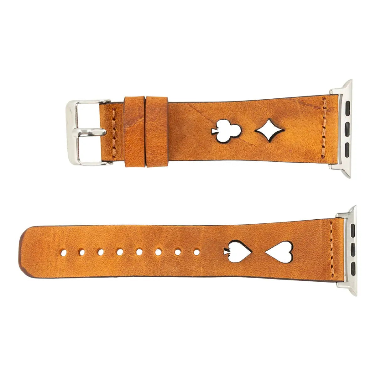 Premium Camel Brown Leather Sport Band for Apple Watch - Durable & Stylish Strap for Workouts & Everyday Wear - Compatible with All Apple Watch Models (Avesta)