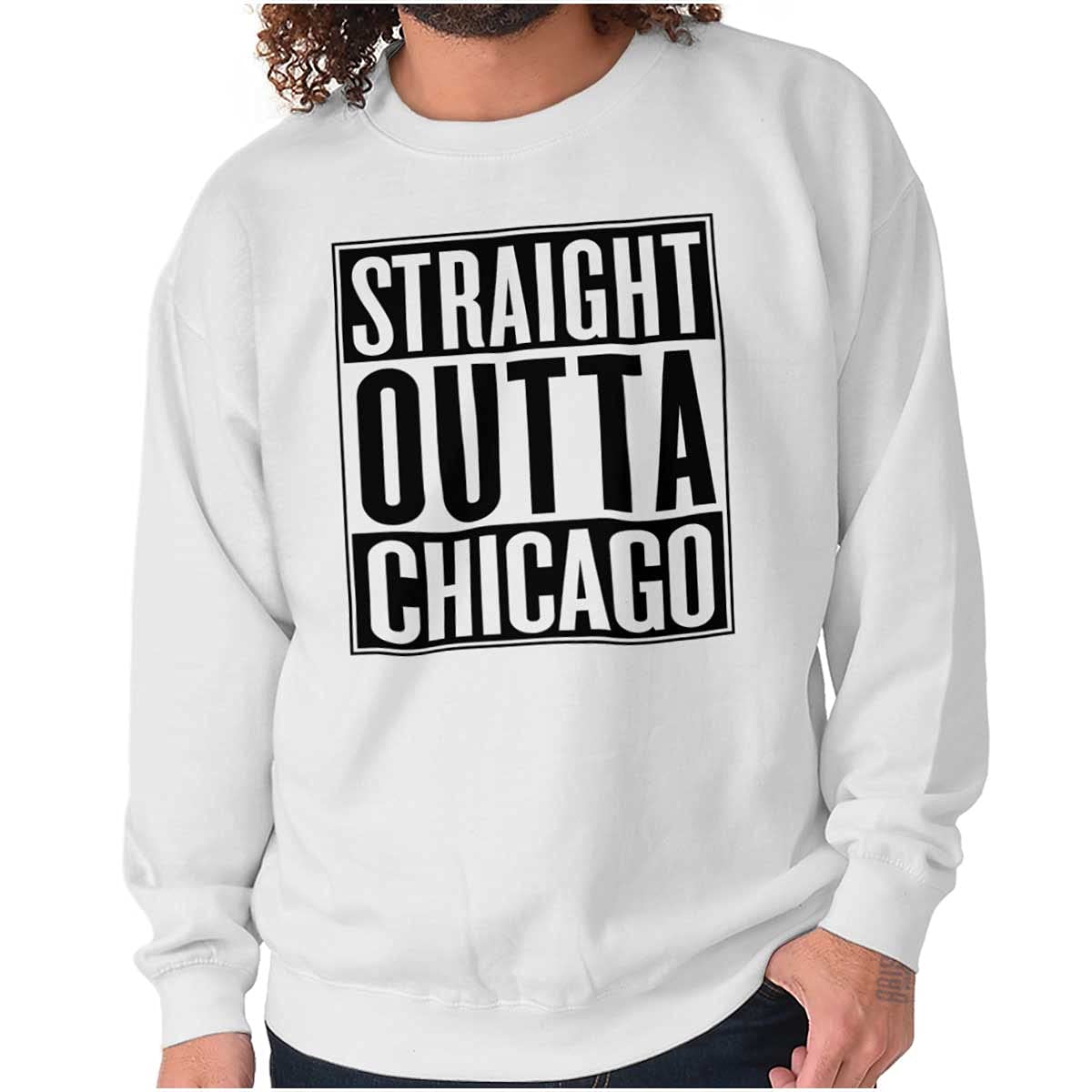 Straight Outta Chicago Illinois Unisex Sweatshirt - Trendy Graphic Pullover Hoodie for Men & Women | Casual Streetwear, Urban Fashion, Gift Idea