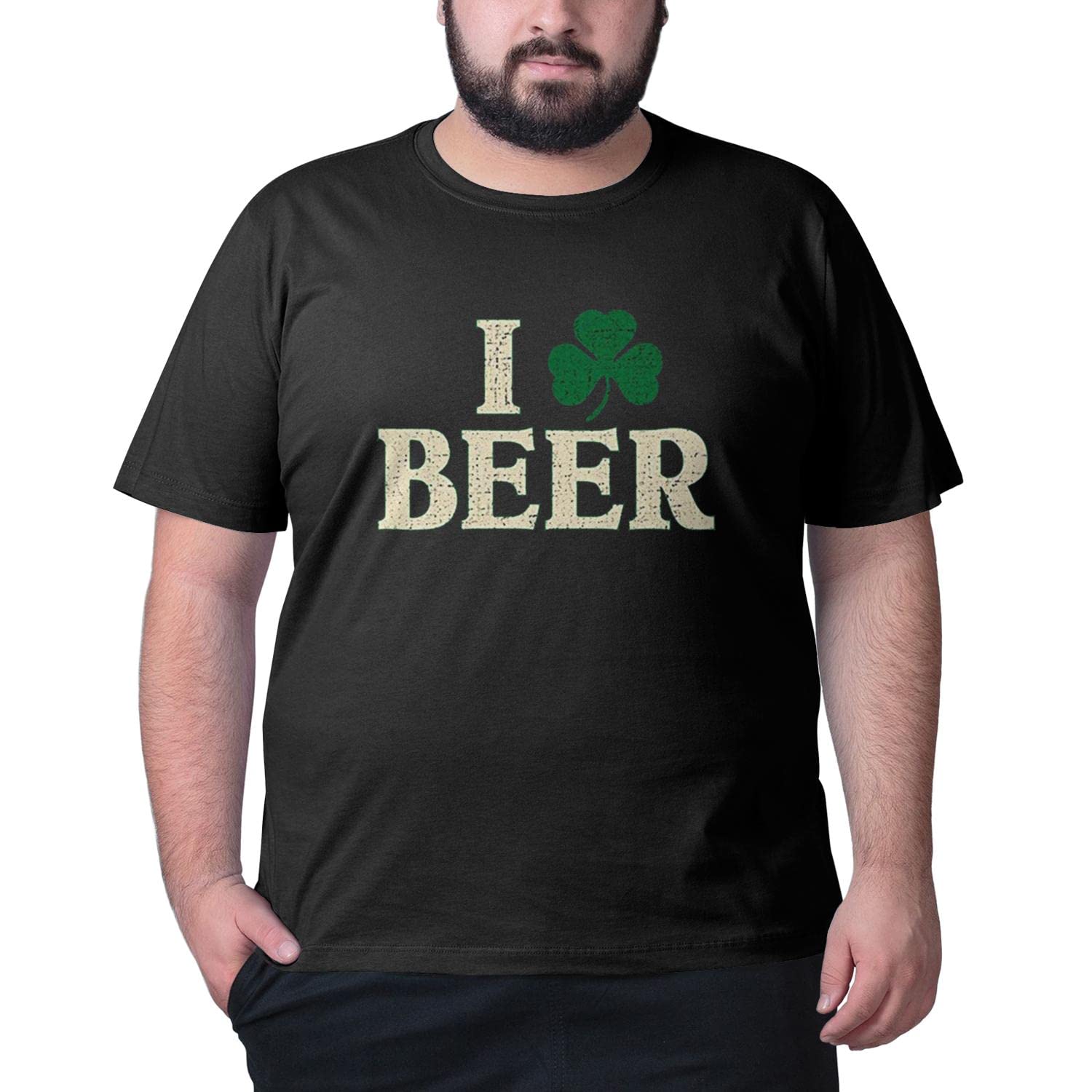 Funny St. Patrick's Day T-Shirt for Men - I Love Clover Beer Irish Theme Plus Size Green Shirt | Perfect for Pub Crawls, Parades & Irish Celebrations