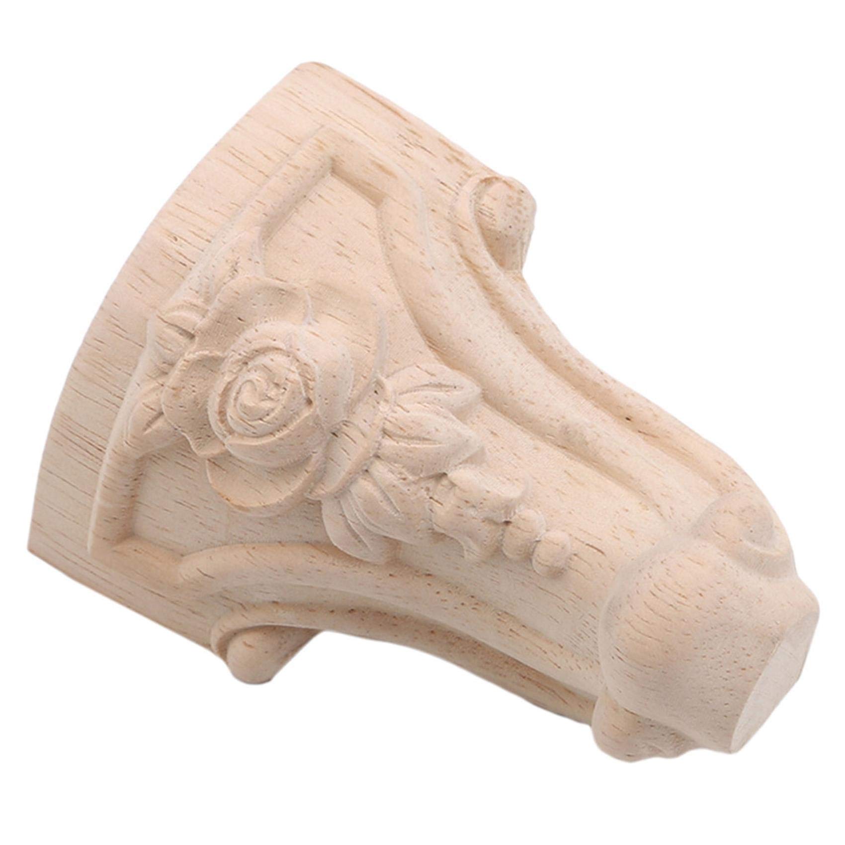 Unfinished Carved Wood Furniture Legs - Replacement Sofa Couch Chair Coffee Table Legs - DIY Home Decoration Accessories for Living Room, Bedroom & Office Furniture Upgrade
