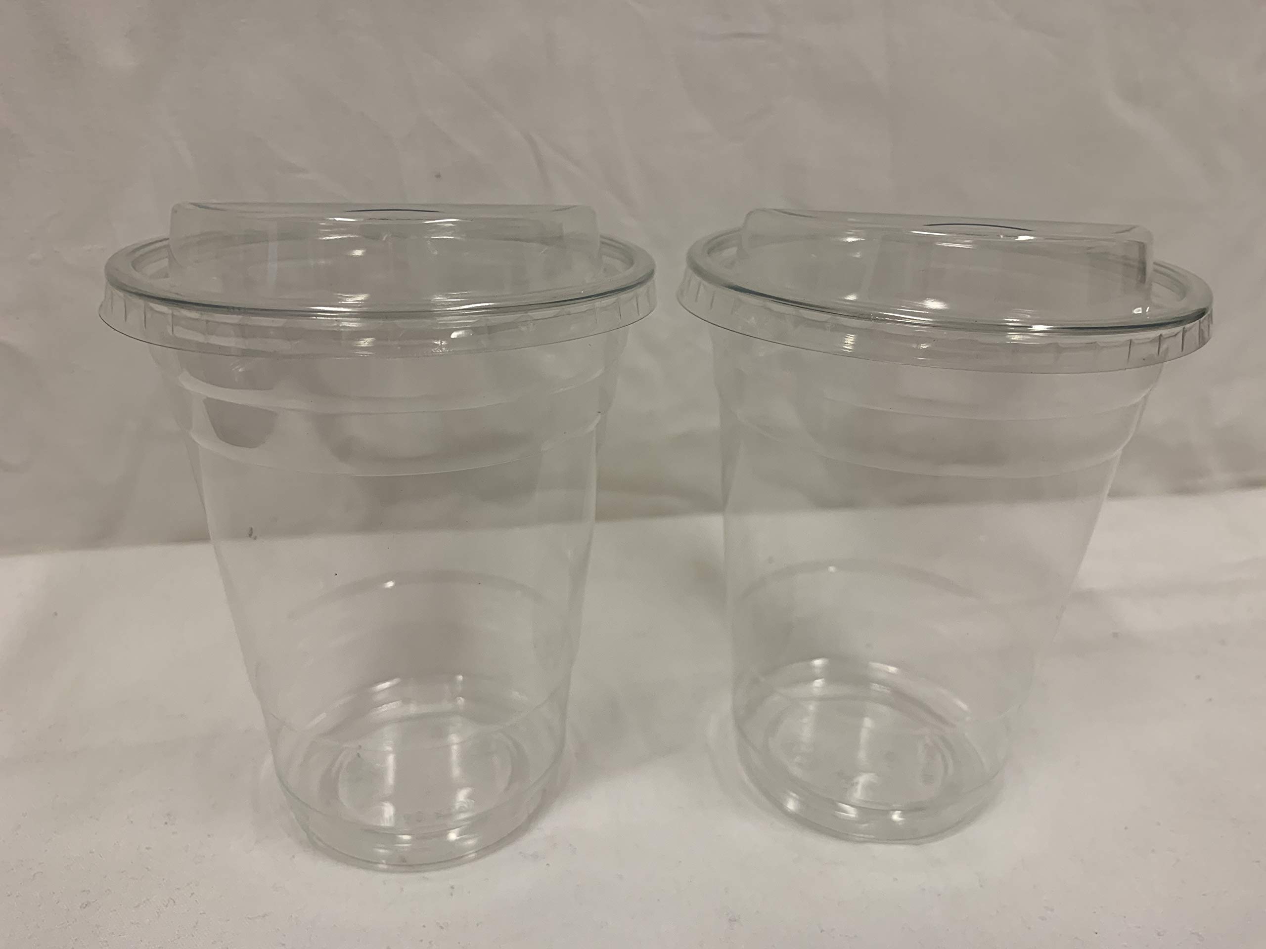 16 Oz Clear PET Plastic Cups 100 Sets - BPA Free Disposable Cups with Strawless Sipper Lids | Premium Quality for Parties, Events, and Home Use | 16oz Drinking Cups with Leak-Proof Lids