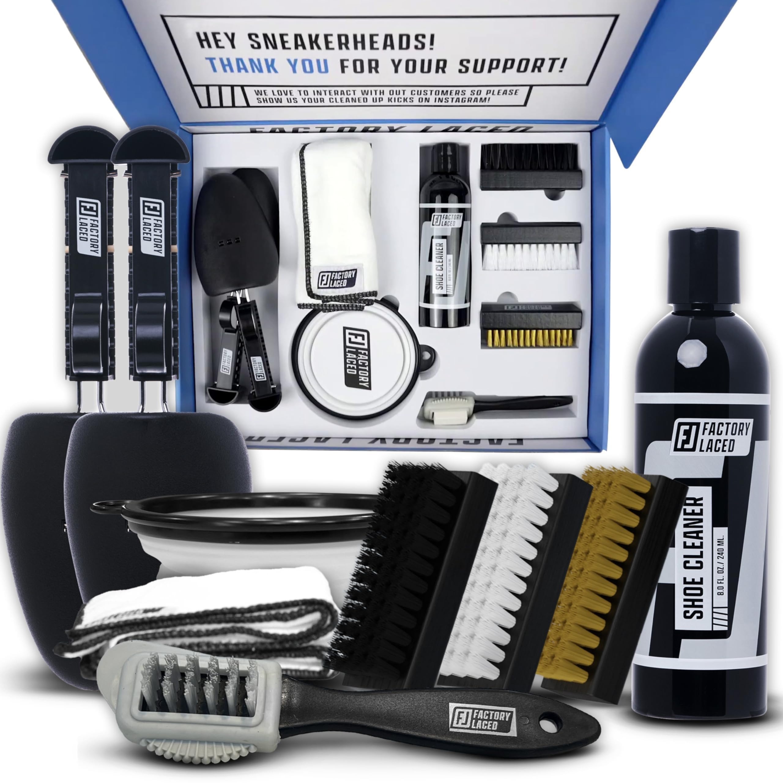Premium Shoe Cleaning Kit - Complete Sneaker Care Set for All Shoes | Gentle Brush, Effective Solution & Microfiber Towel | Perfect for Sneakers, Leather Shoes & Athletic Footwear Maintenance