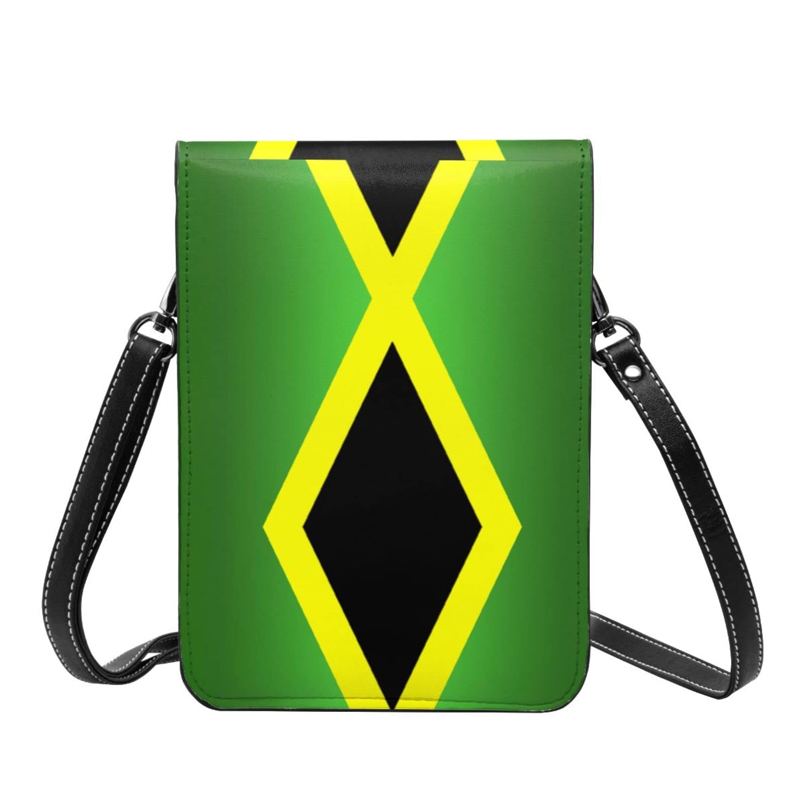 Jamaican Flag Crossbody Phone Bag for Women - Lightweight Mini Purse with Adjustable Shoulder Strap, Wallet & Passport Holder | Perfect for Travel, Concerts, and Everyday Use