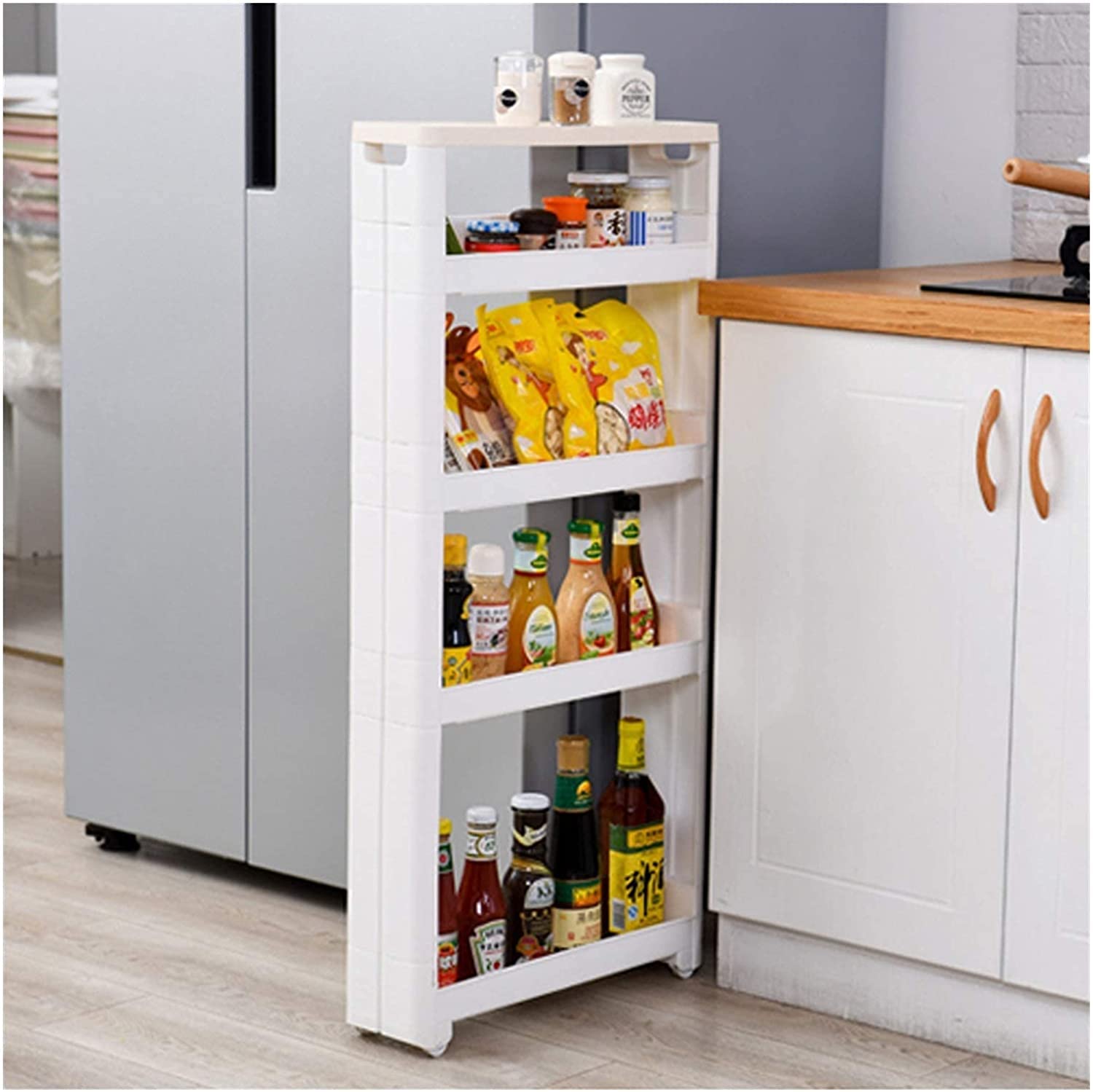 **Sturdy 3-Tier Rolling Kitchen Cart with Wheels - Multi-Purpose Storage Organizer for Kitchen, Bathroom & Living Room - Mobile Utility Cart with Casters for Home Organization & Serving**    *(Perfect for small spaces, meal prep, bathroom storage, or as a portable serving cart for parties and gatherings.)*