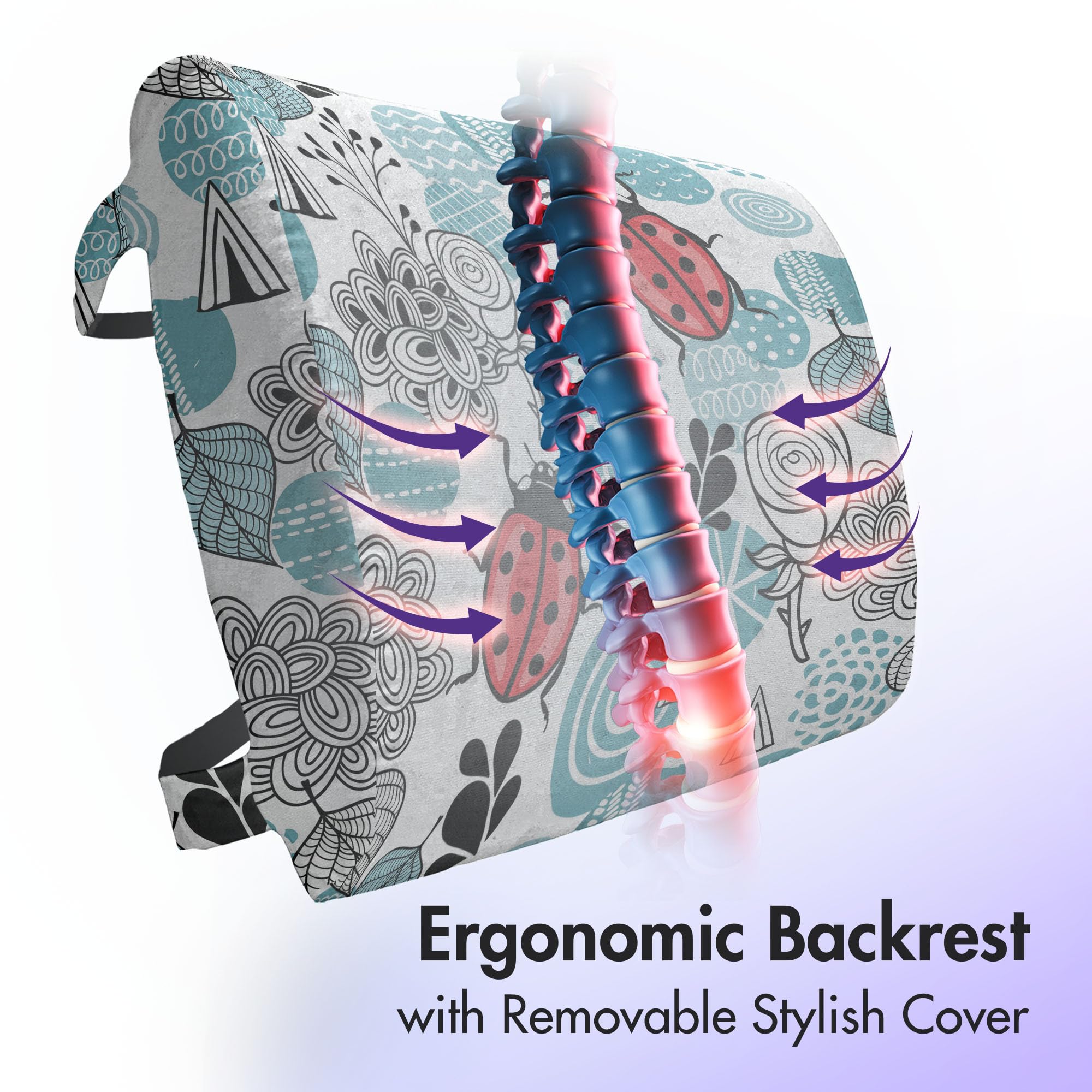 Ambesonne Ladybugs Lumbar Support Pillow for Office Chair & Car Seat - 14
