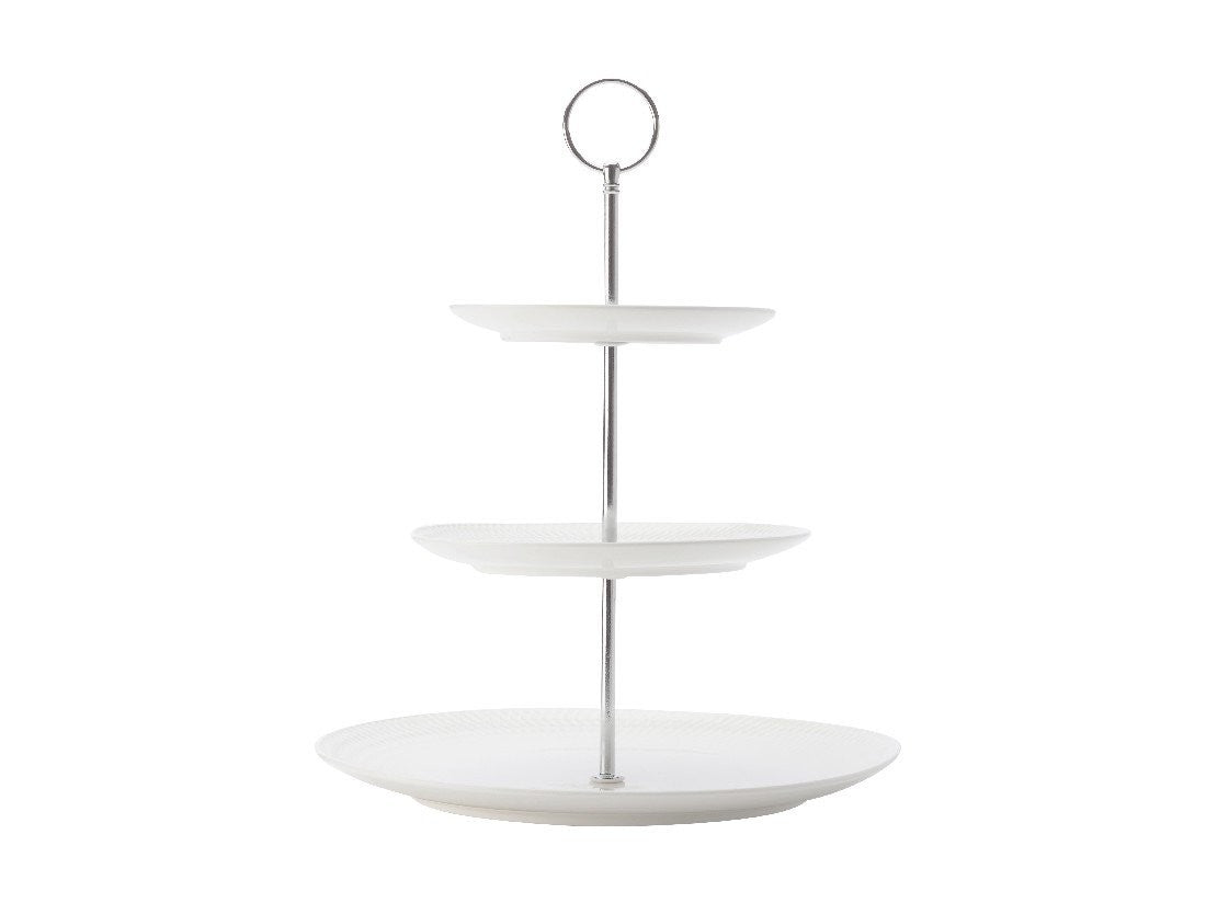 Maxwell & Williams White Basics 3-Tier Diamond Cake Stand with Gift Box - Elegant Dessert Display for Weddings, Birthdays & Tea Parties