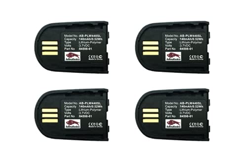 AvimaBasics 140mAh 3.7V Rechargeable Battery Replacement for Plantronics Savi WH500 W440 W740 Headsets (4 Pack) - Perfect for Office, Call Center & Wireless Headset Users