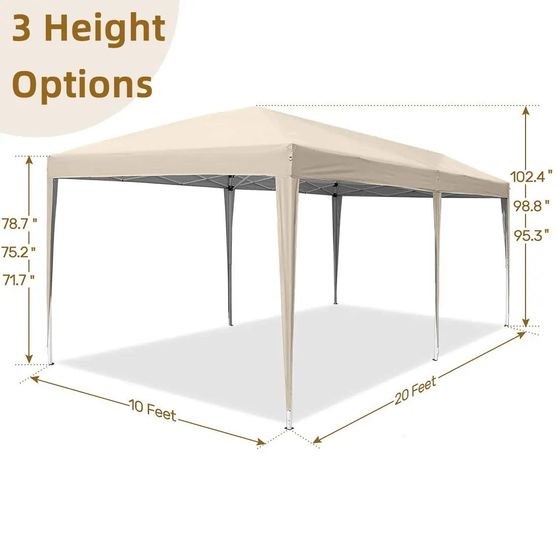 10'x20' EZ Pop Up Canopy Tent - Instant Shelter for Outdoor Events, Parties, Camping & Beach - Waterproof & UV Protection