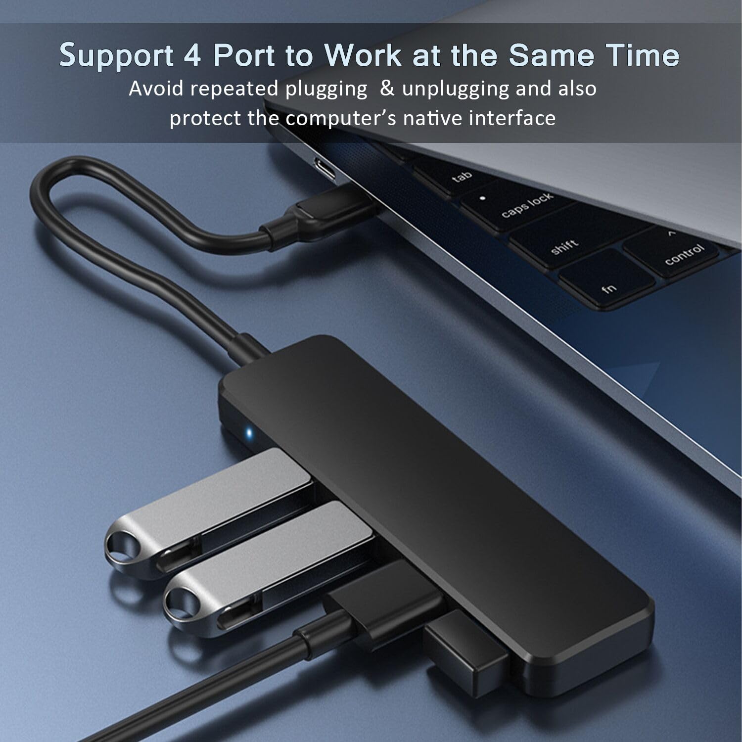 ANKYY 4-Port USB 3.0 Hub with 3.3FT Cable - High Speed Data Transfer for Laptop, Desktop, PC, Xbox, PS4, Printer, External HDD, Flash Drive | Perfect for Home Office, Gaming Setup & Workstation Connectivity