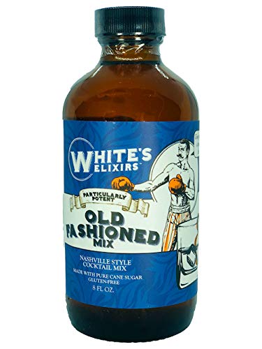 White's Elixirs Natural Cane Sugar Cocktail Mixers - 8oz Bottles (Old Fashioned Flavor, Pack of 4) | Premium Bar Mix for Whiskey Cocktails, Home Bartending & Party Drinks