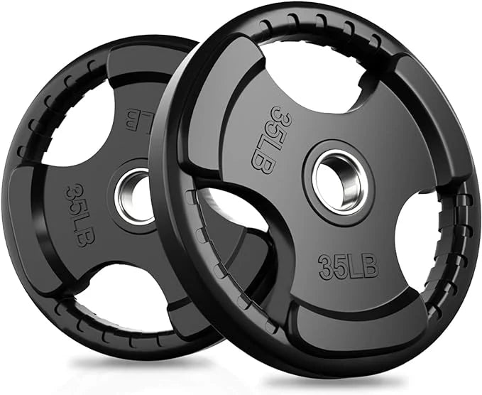 Olympic Rubber Weight Plates - Durable Bumper Plates for CrossFit, Powerlifting & Home Gym Workouts - Perfect for Strength Training & Fitness Routines