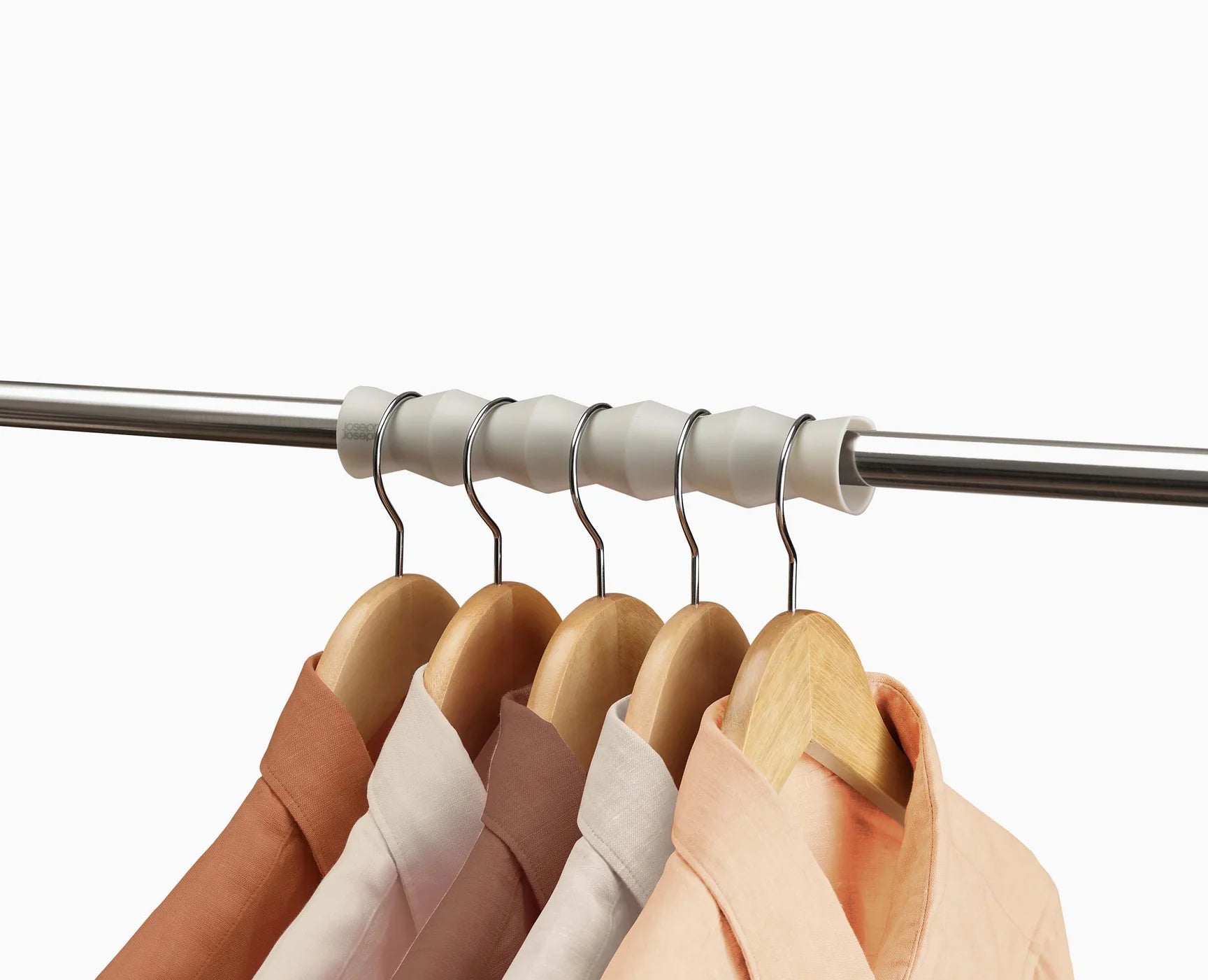 Orderly™ Set of 2 Ecru Clothes Rail Spacer Set - Organize Shirts & Suits in Closet - Perfect for Wardrobe Organization and Space Saving