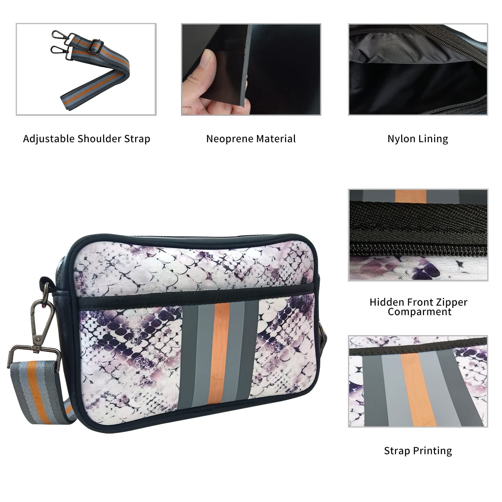 Neoprene Crossbody Bag for Women - Stylish Messenger Tote for Travel & Work