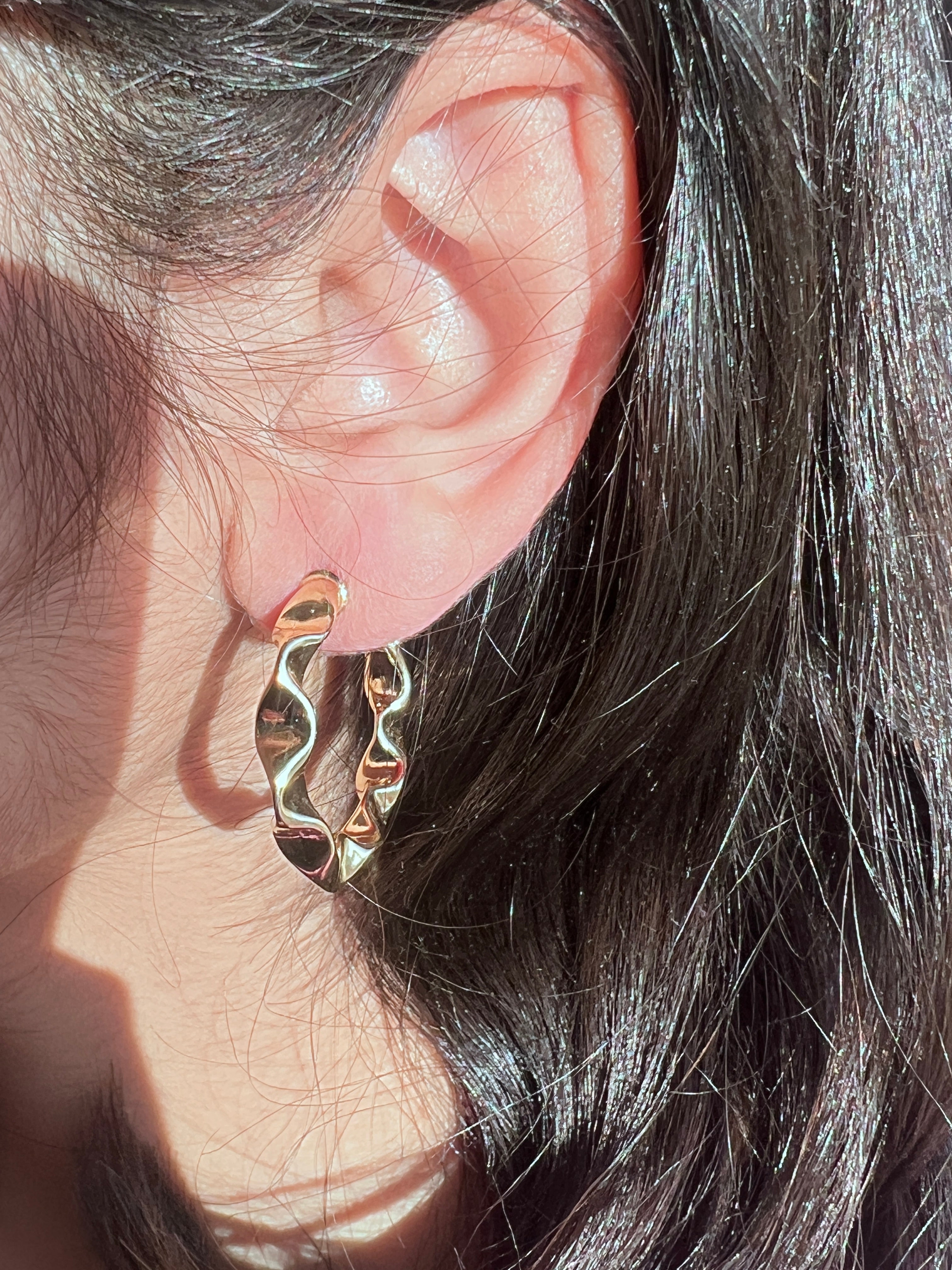 Moon Hoops Gold Filled Hoop Earrings for Women - 14K Gold Plated Dainty Everyday Jewelry - Perfect for Work, Date Night & Special Occasions