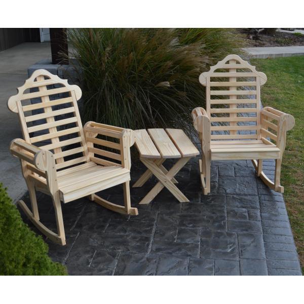 A & L Furniture Yellow Pine Marlboro Porch Rocker - Comfortable Wooden Rocking Chair for Outdoor Patio, Garden, and Front Porch Relaxation