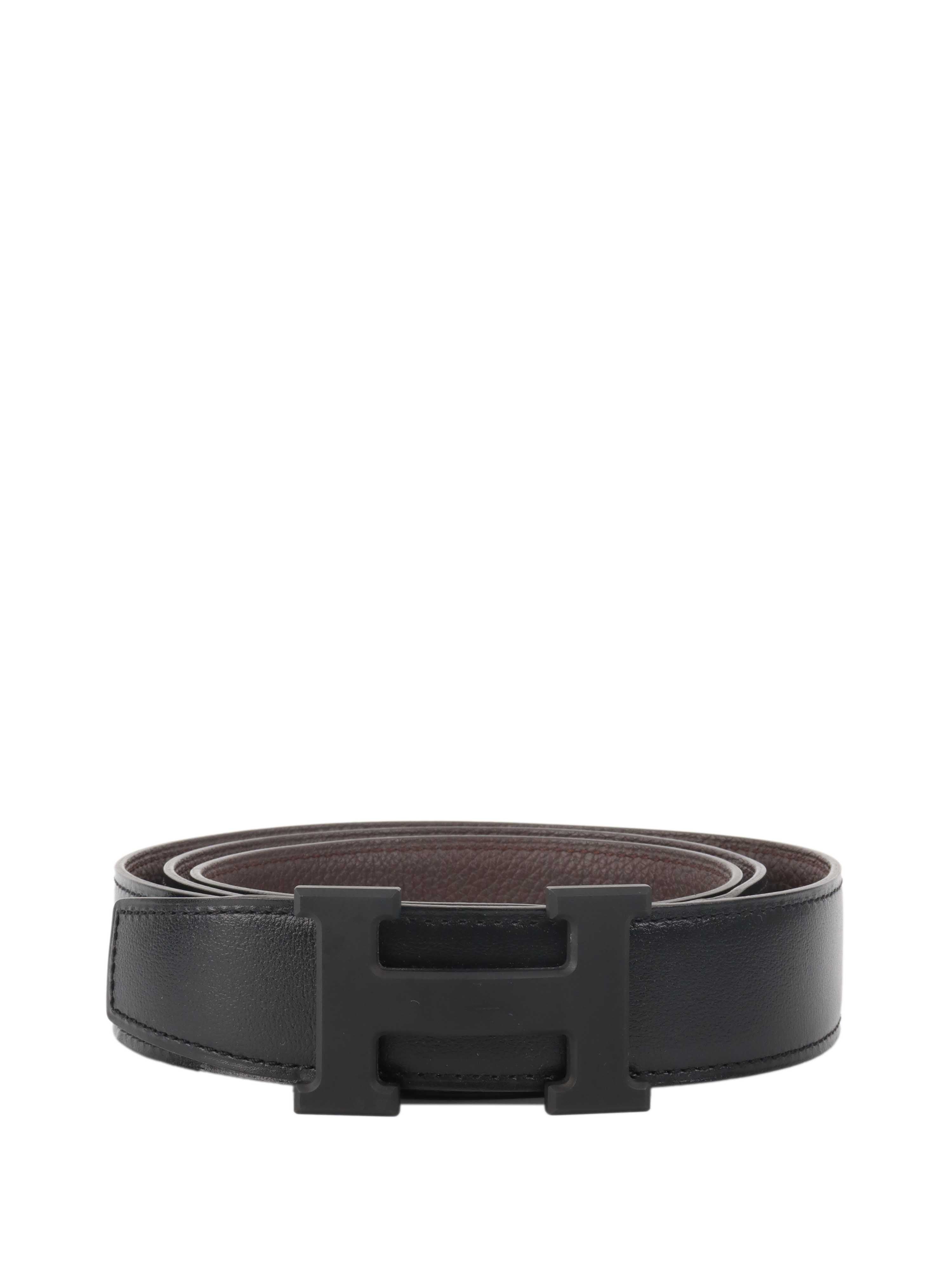 Hermes All Black Matte H Belt for Men & Women - Luxury Genuine Leather Fashion Accessory - Perfect for Business, Casual & Formal Outfits
