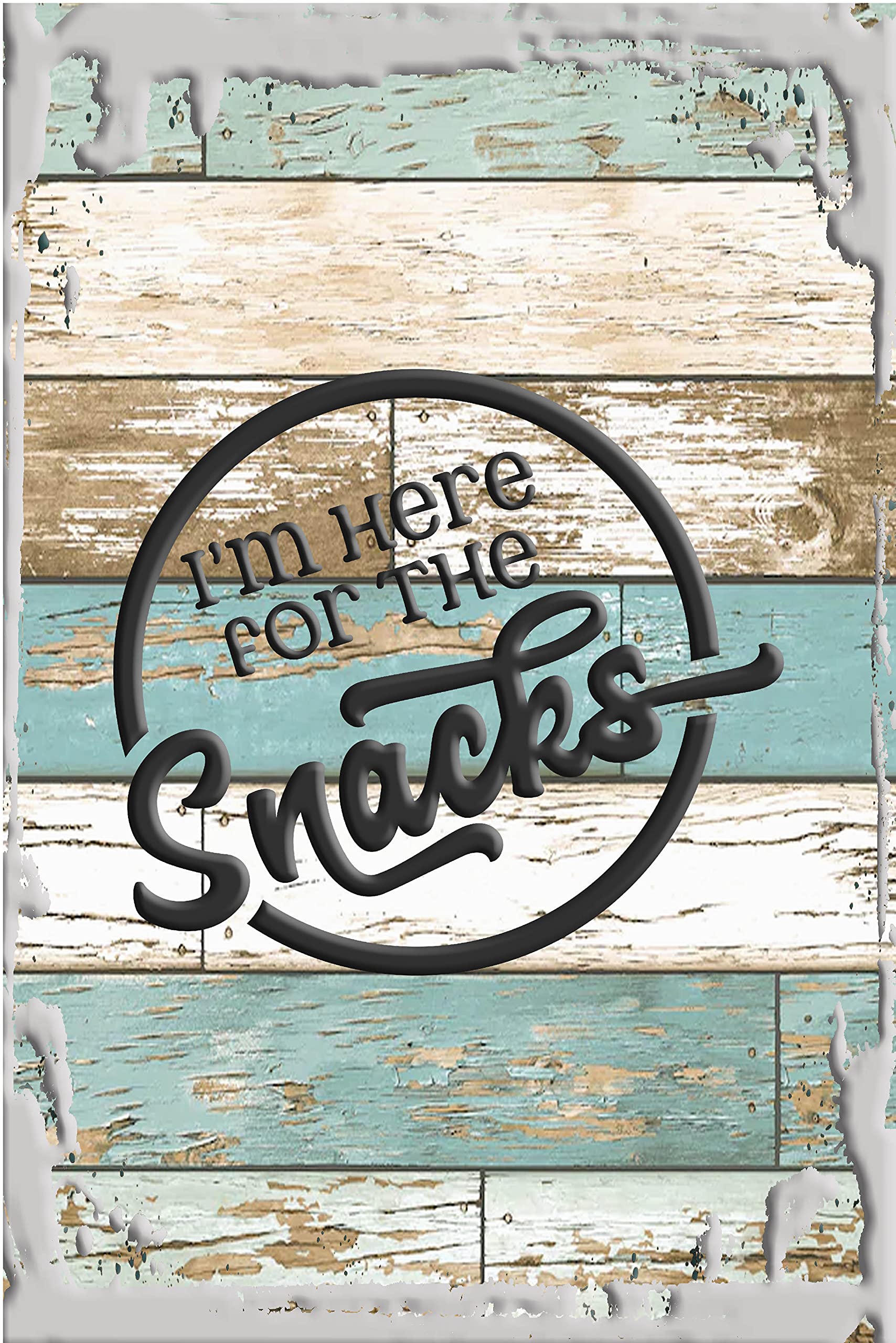 Funny Sports Wall Art Decor - 'I'm Here For The Snacks' Humorous Canvas Print - Perfect Gift for Athletes & Sports Fans - Home Gym, Man Cave, Dorm Room Decor
