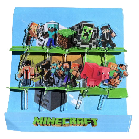 Premium Acrylic Food Picks for Party Appetizers - Fun Minecraft Themed Toothpicks for Cheese, Fruit & Desserts - Perfect for Birthday Parties, Game Nights & Themed Events