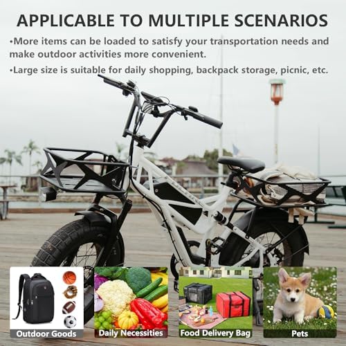 Fucare Electric Bike 2-Piece Basket Set - Front & Rear Cargo Rack for Gemini/Libra/Scorpio/Taurus E-Bikes | Perfect for Groceries, Commuting & Outdoor Adventures