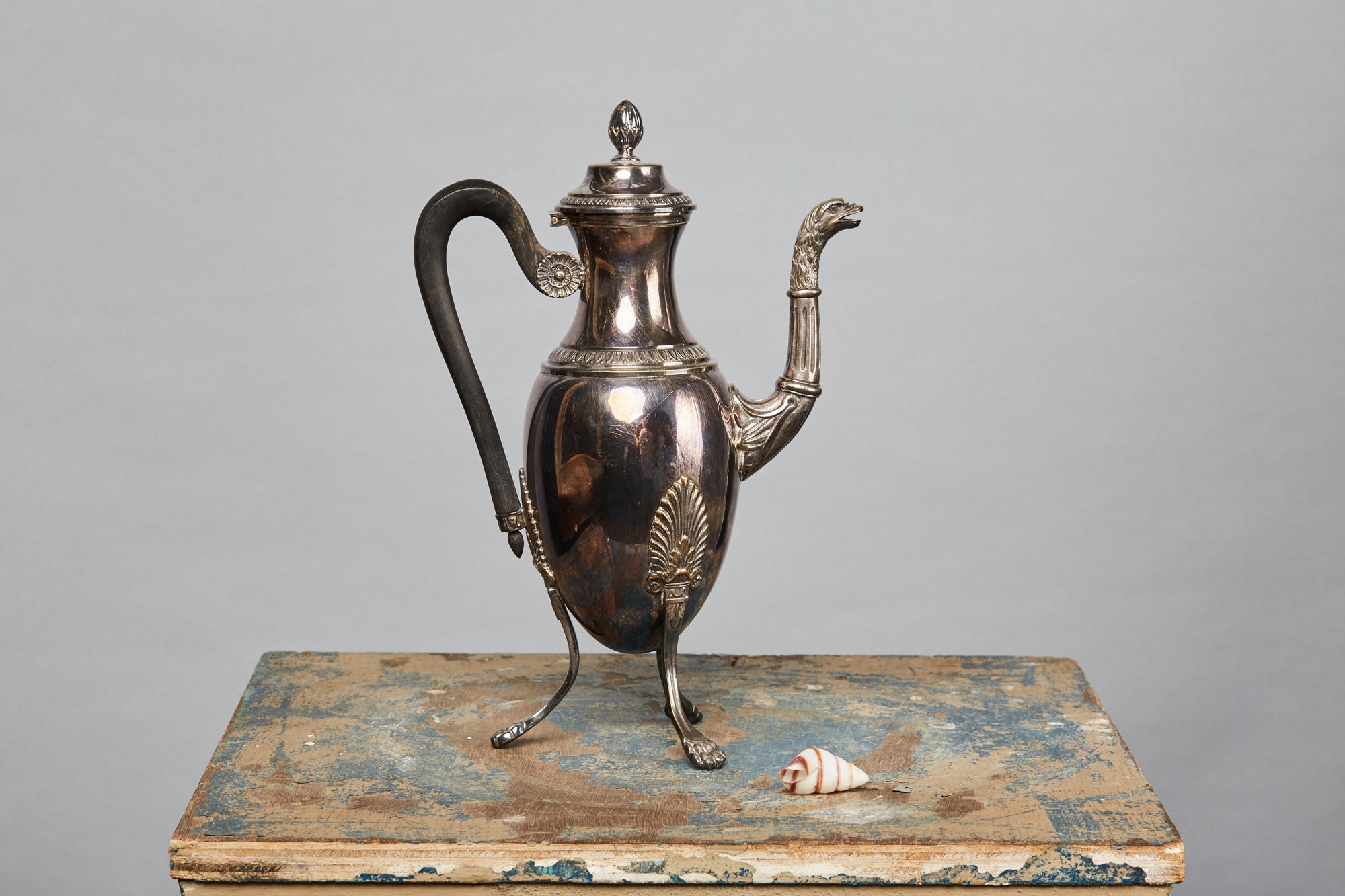 Antique Paris Silver Plated Coffee Pot - Vintage 1820s French Coffee Server for Elegant Tea Parties & Collectors