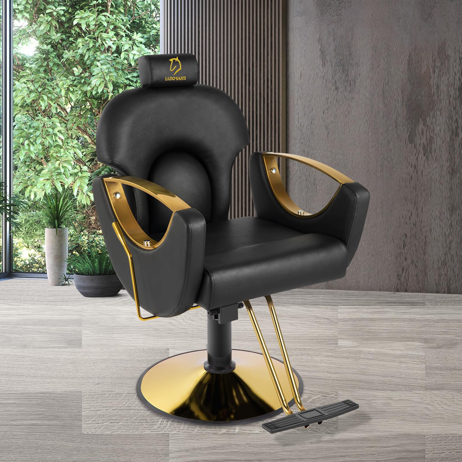 Professional Hydraulic Barber Chair - 360° Swivel Salon Chair with Adjustable Height for Hair Styling, Tattoo & Beauty Spa - Black | Perfect for Barbershops, Salons & Home Styling Stations