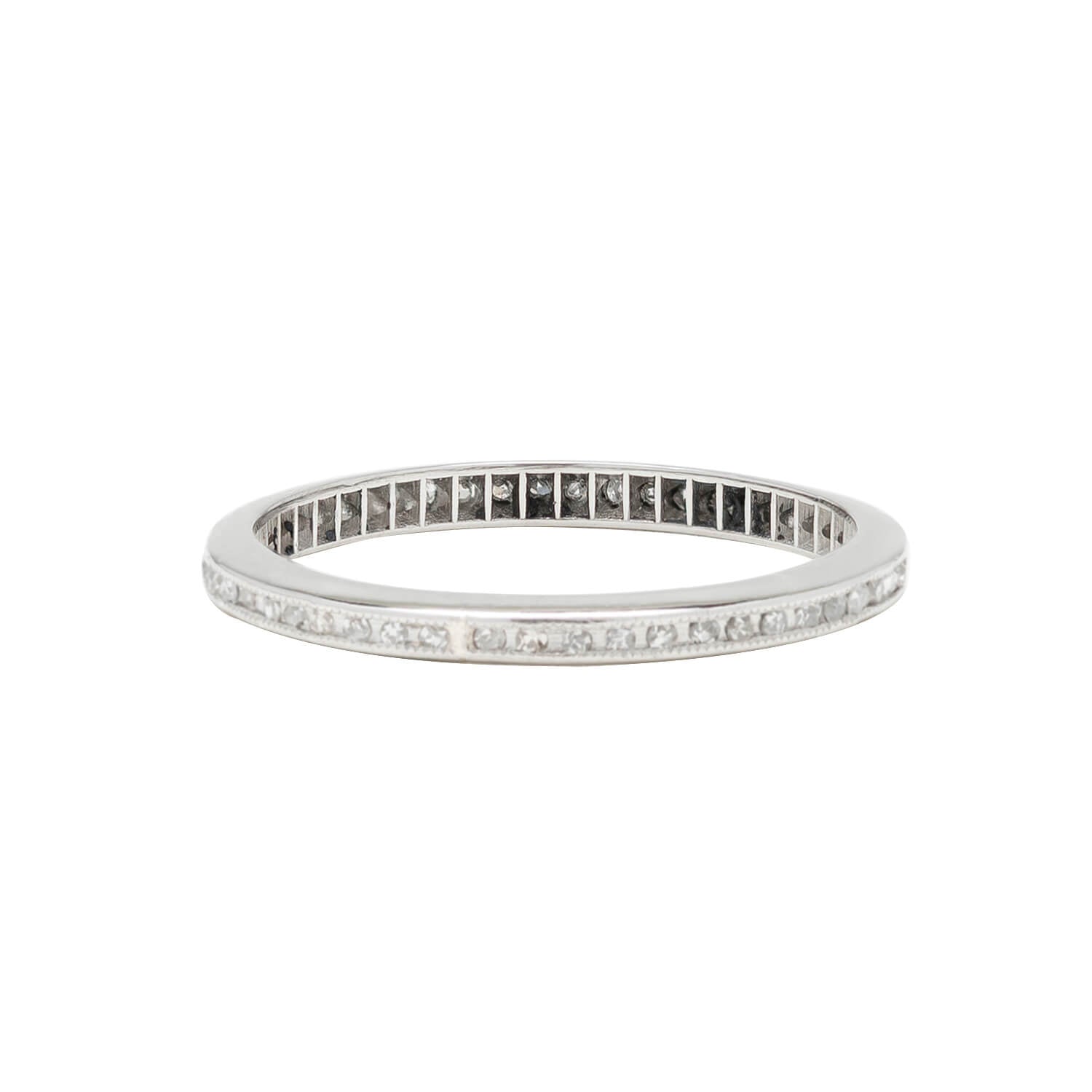 Edwardian Platinum Diamond Eternity Band - Vintage Wedding Ring for Women, Antique Engagement Band, Perfect for Anniversaries & Special Occasions