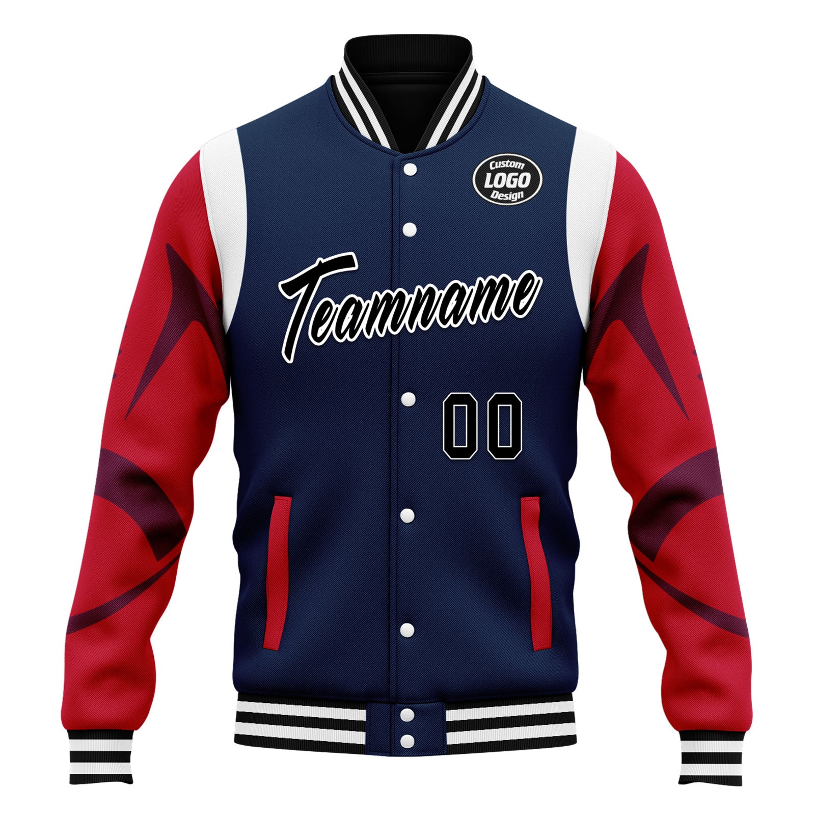 Custom Blue New England Bomber Jacket - Personalized Varsity Letterman Jacket with Full Snap Closure | FZ005 D025004 26 | Perfect for School Spirit, Sports Events & Casual Wear