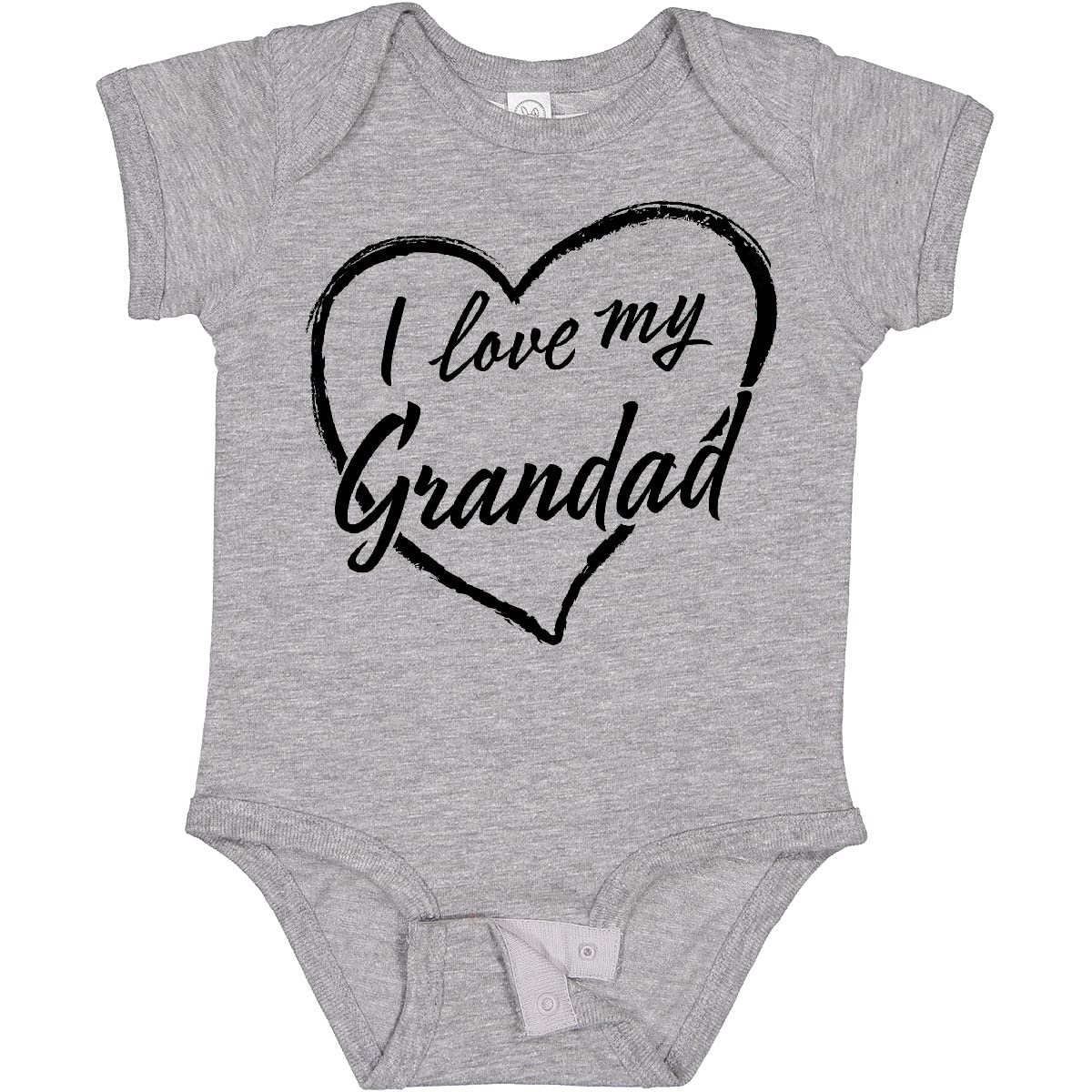 Inktastic I Love My Grandad Black Chalk Heart Baby Bodysuit - Cute Outfit for Grandparents Day, Family Photos & Special Occasions