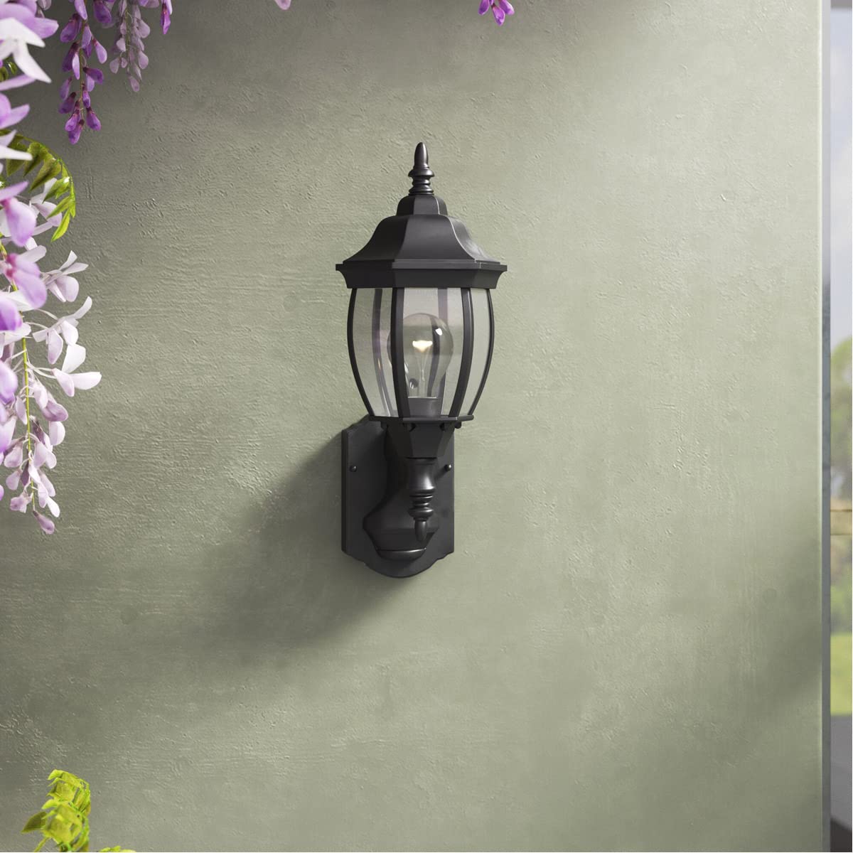 Designers Fountain 2420MD-BK Tiverton Outdoor Wall Lantern Sconce - Black Matte Finish, Weather-Resistant, LED Compatible for Porch, Patio & Garden Lighting