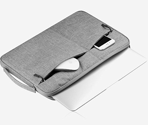 13.3-14 Inch Laptop Sleeve Pouch Bag with Handle for Chromebook 14/ IdeaPad 1 14’’/ 3i 14’’/ ThinkPad E14 Gen 5/ HP Stream 14/ Pavilion x360/ ASUS Chromebook CM14 - Light Grey Protective Case for Travel, School & Office Use