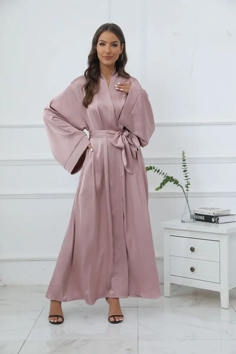 Elegant Plain Cardigan Open Abaya Dress for Women - Modest Muslim Fashion for Daily Wear & Special Occasions